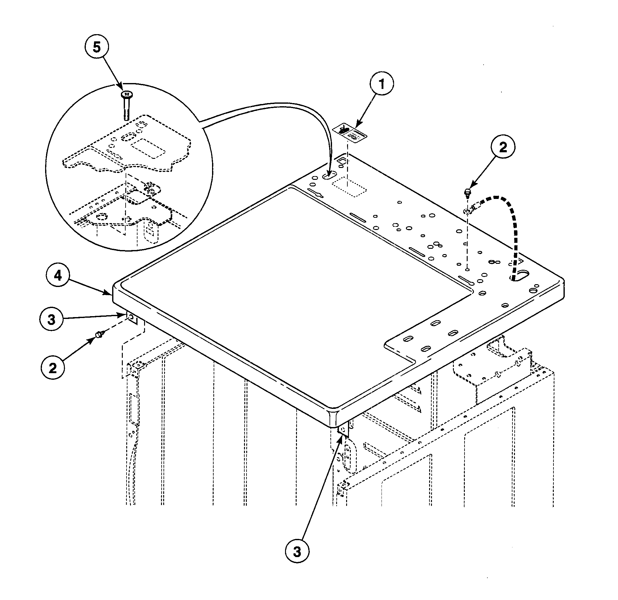 Speed Queen SDG909QF cabinet top diagram