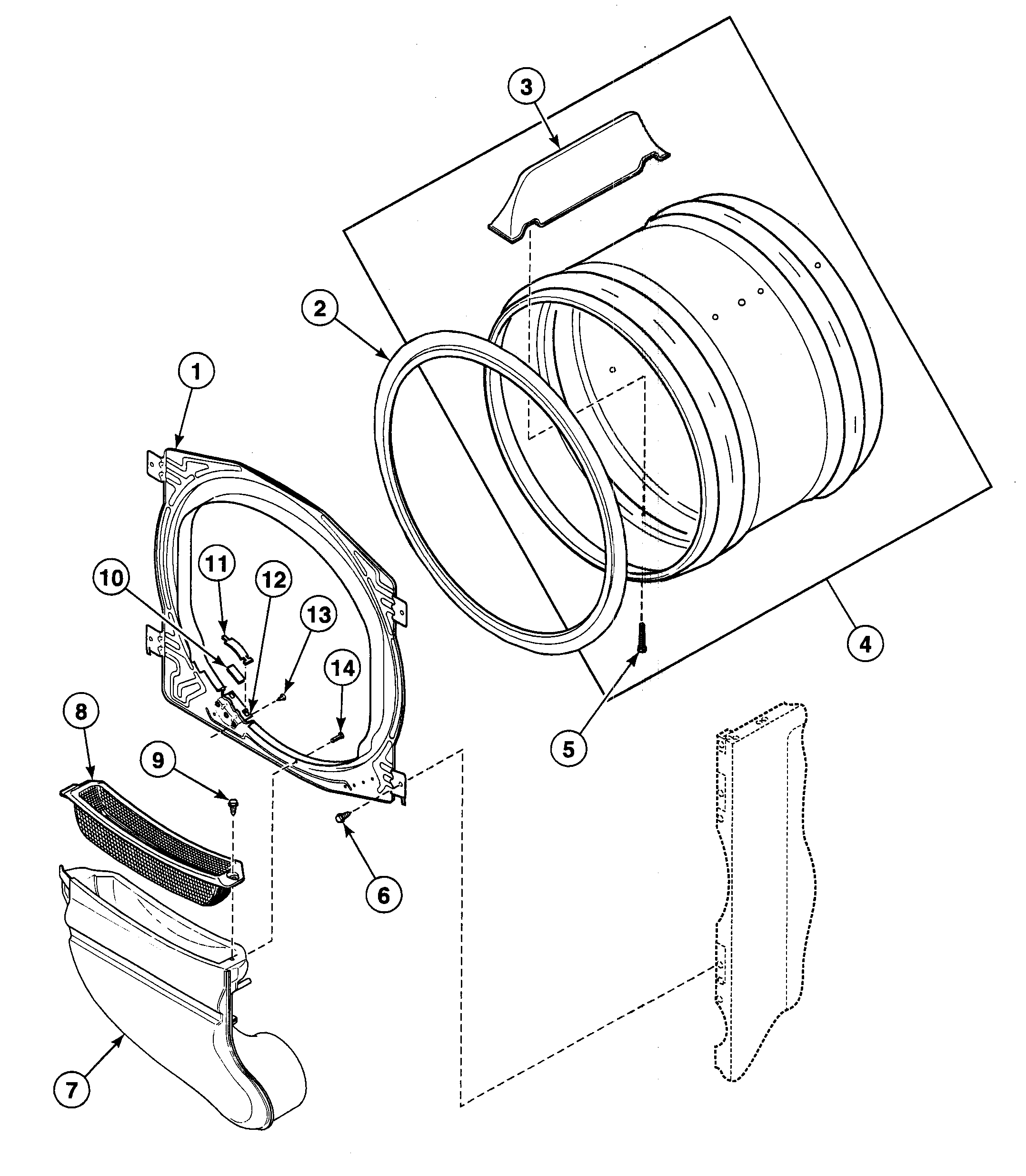 Speed Queen SDG909QF cylinder diagram