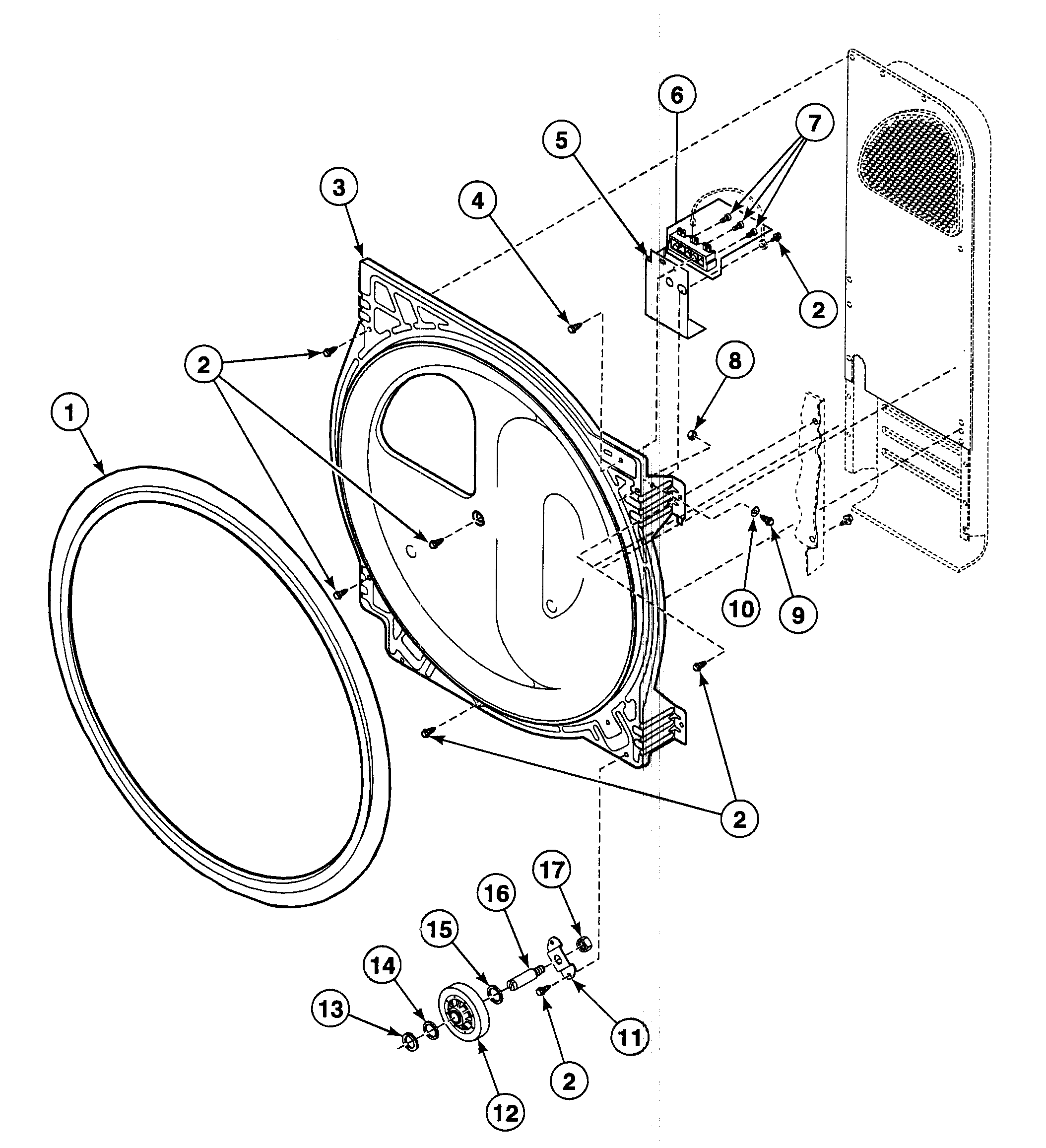 Speed Queen SDG909QF roller assy diagram