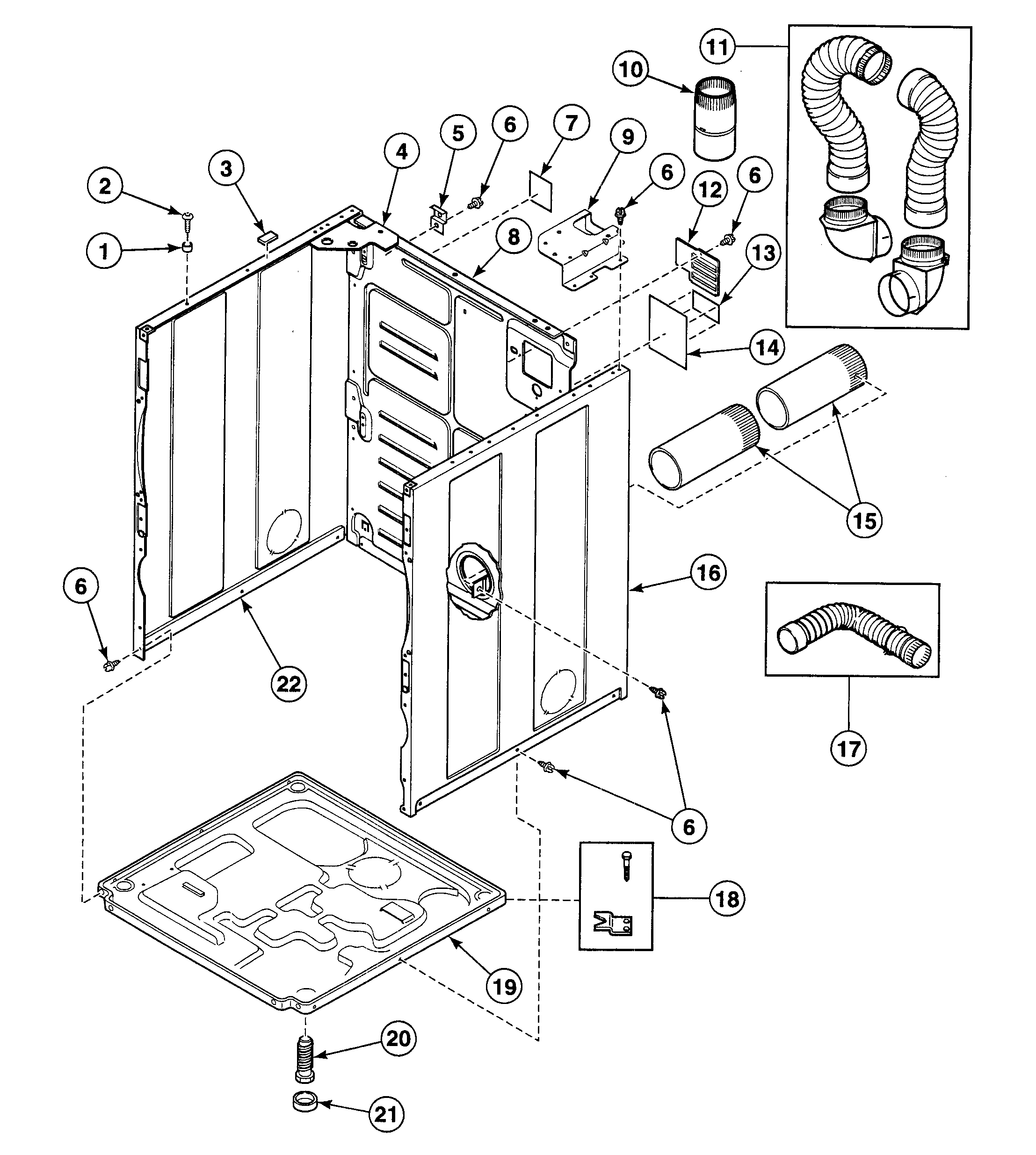 Speed Queen SDG909QF cabinet assy diagram