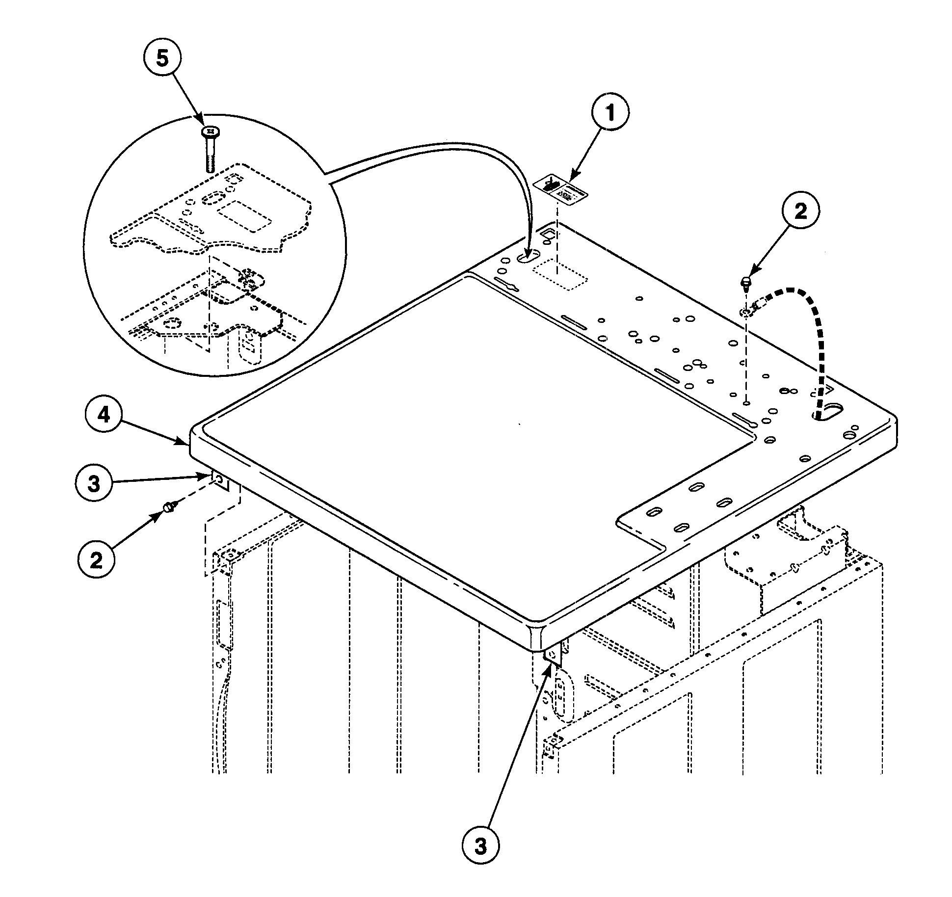 Speed Queen SDG109QF cabinet top diagram