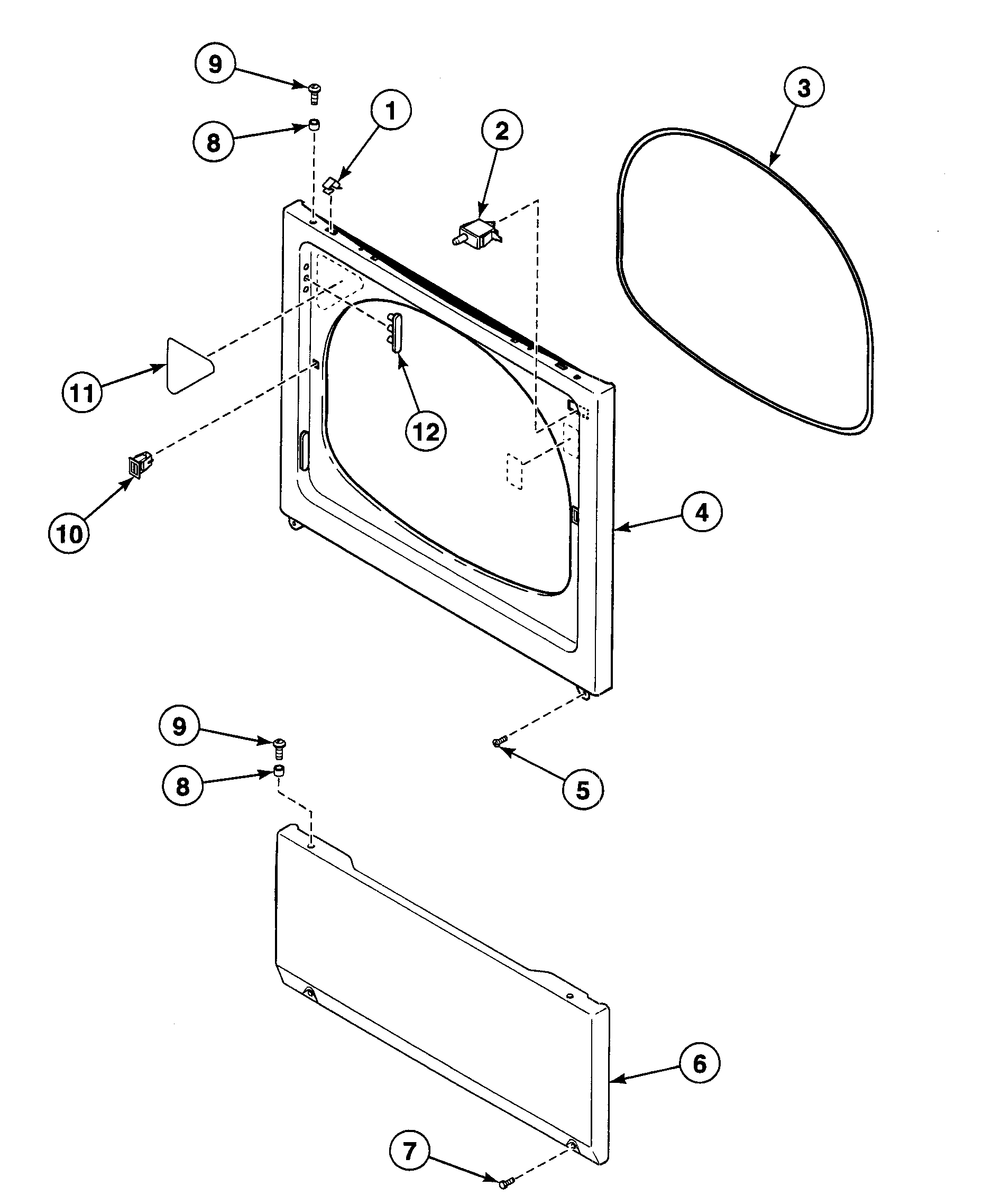 Speed Queen SDG109QF front panel diagram