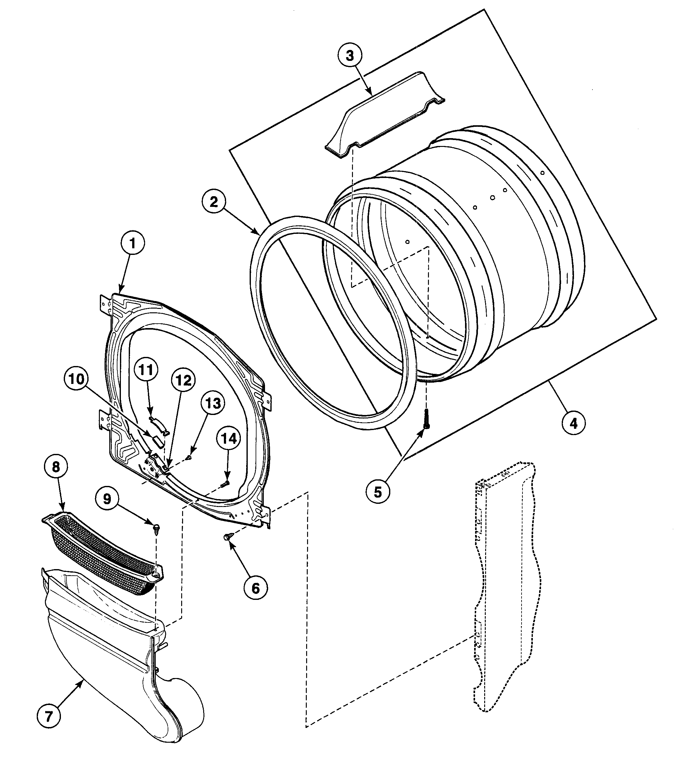 Speed Queen SDG109QF cylinder diagram