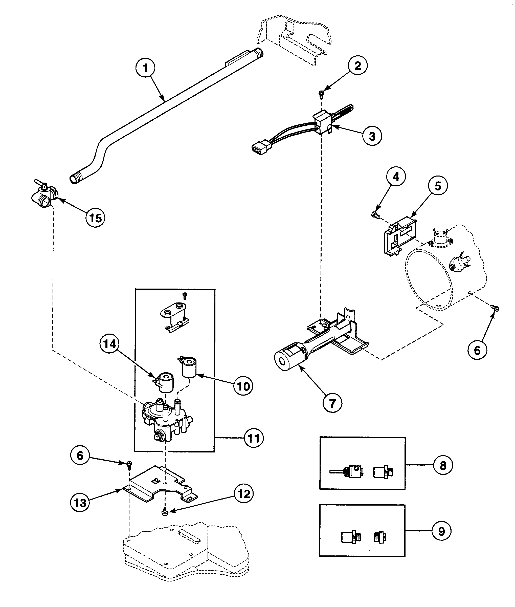 Speed Queen SDG109LF99L7 gas valve diagram