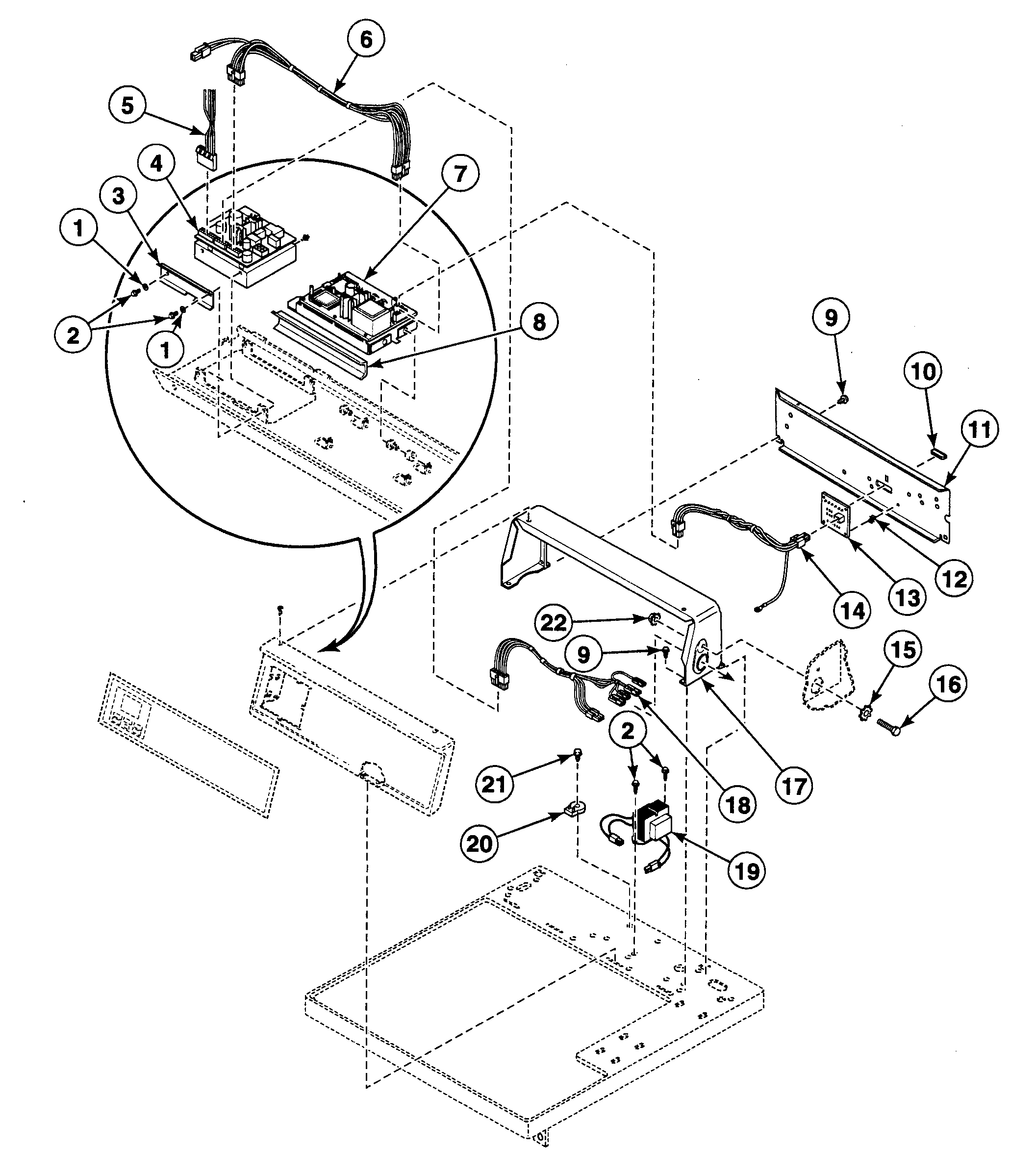 Speed Queen SDGB09LJ controls assy diagram