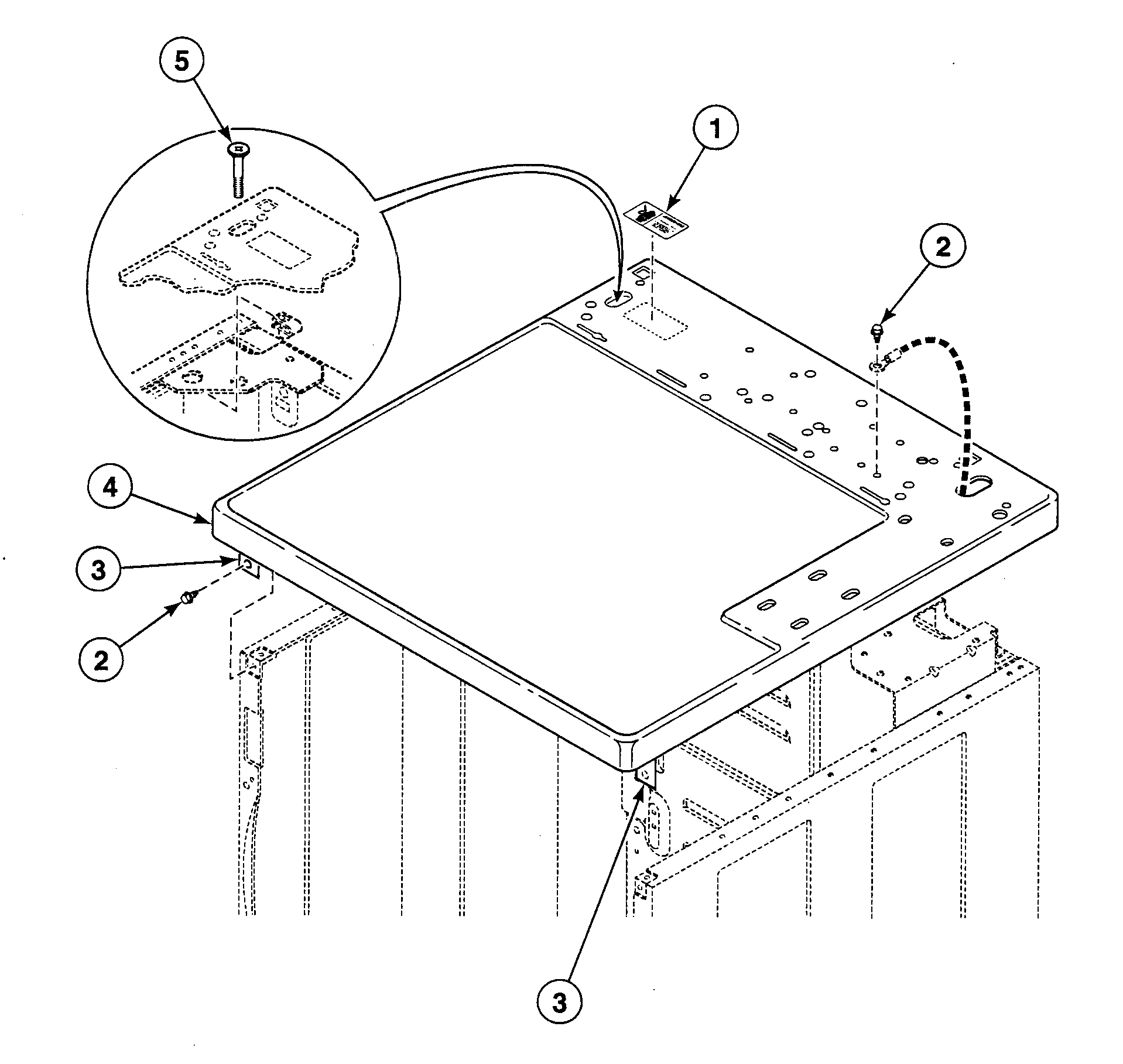 Speed Queen SDGH09LJ cabinet top diagram