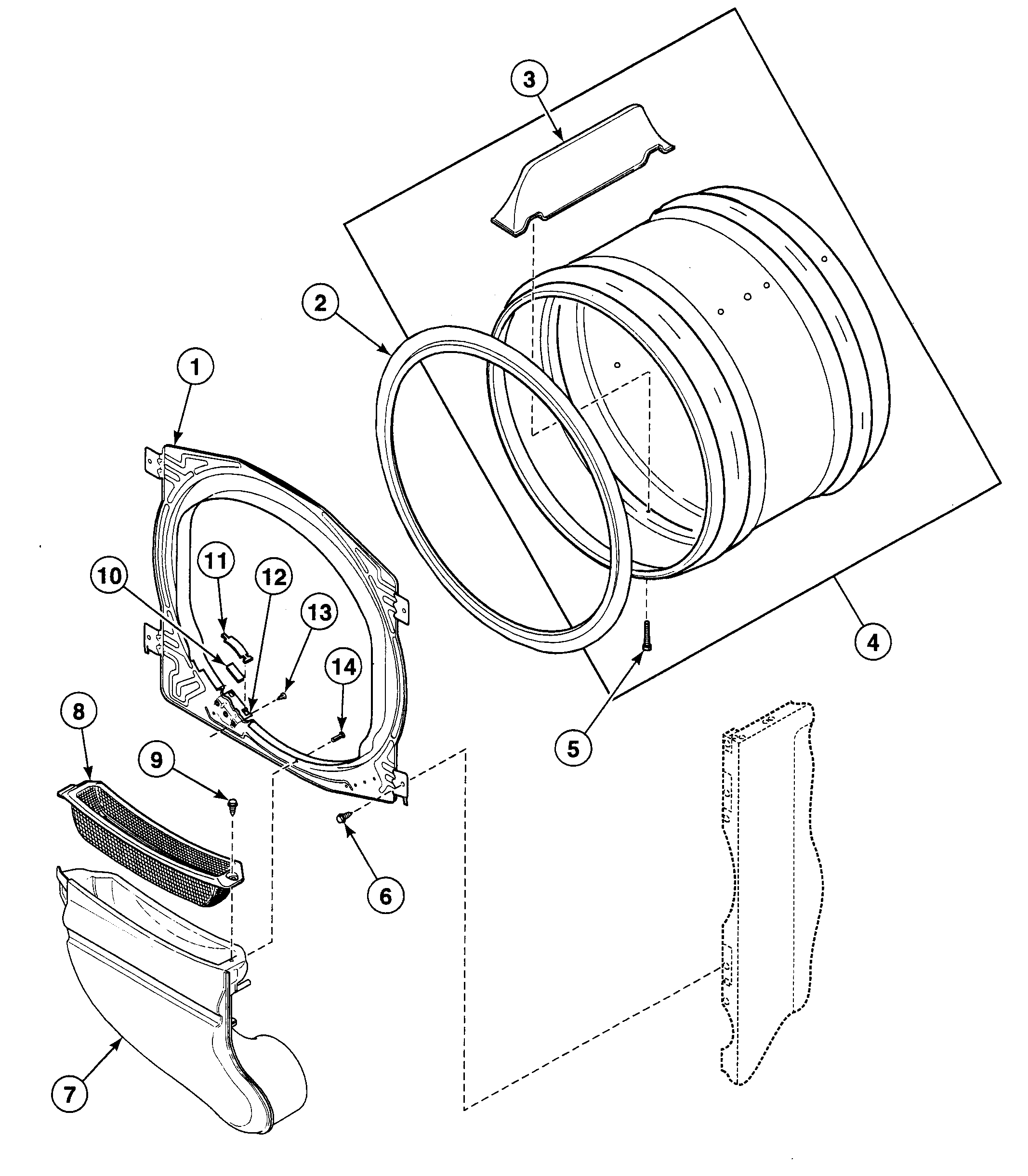 Speed Queen SDGX09LF cylinder diagram