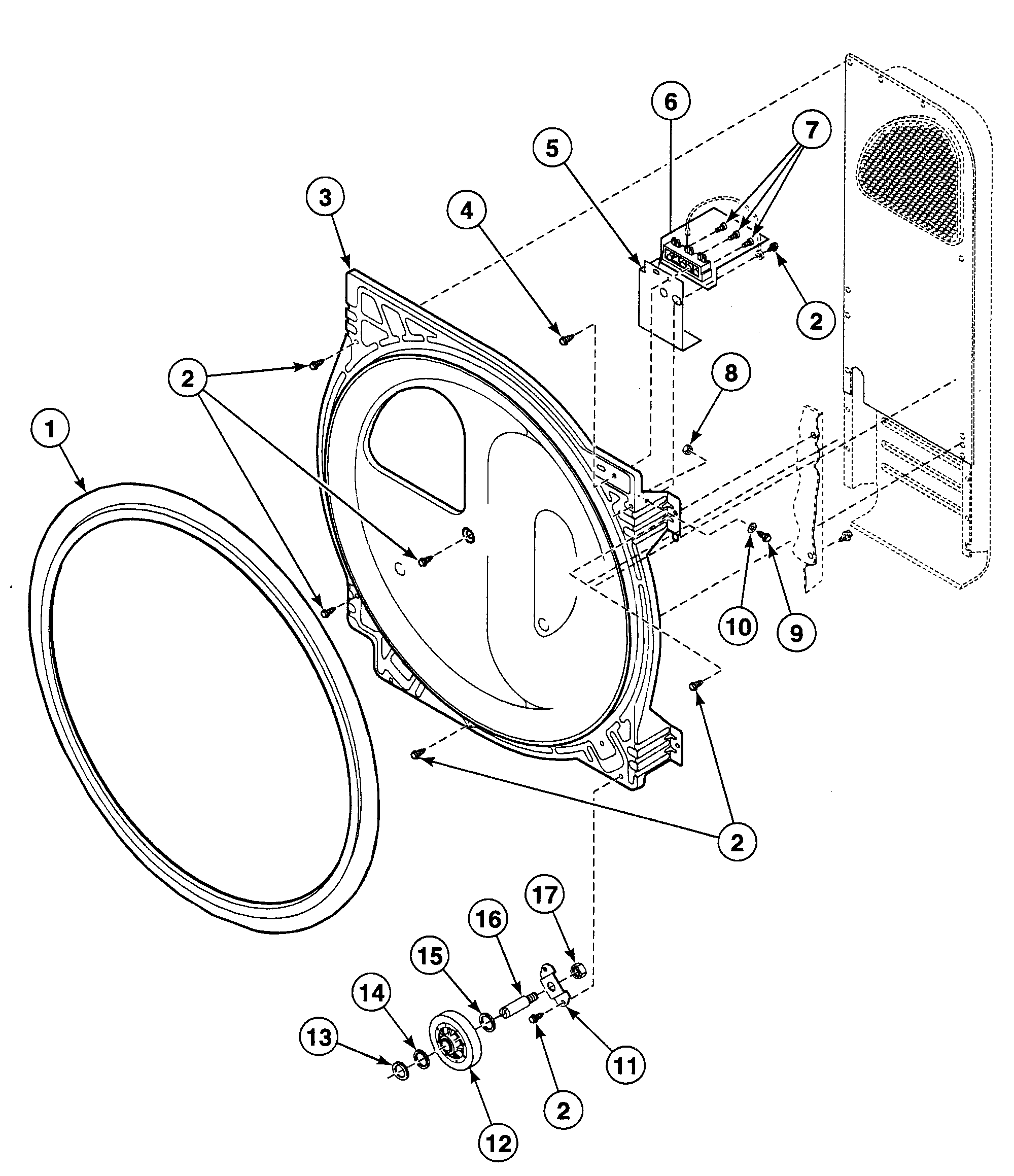 Speed Queen SDGZ09LF roller assy diagram