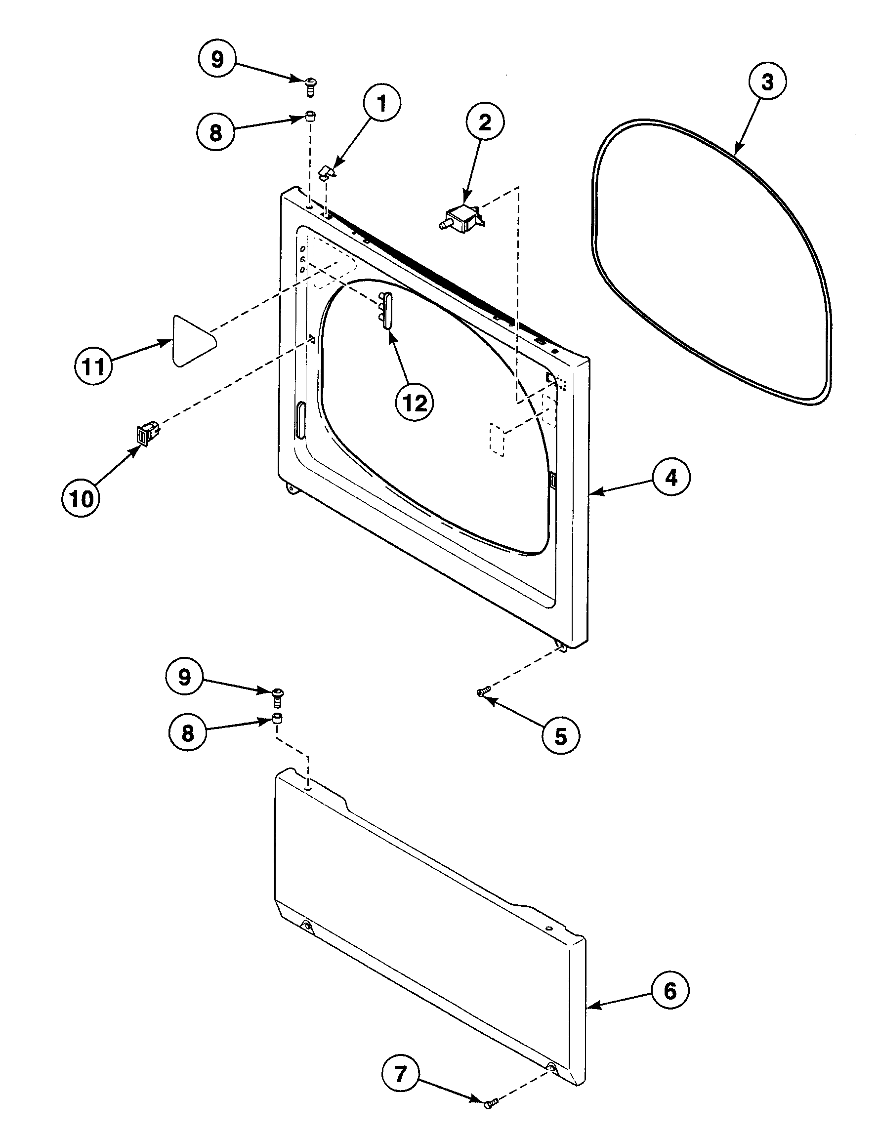 Speed Queen SDGZ09WF front assy diagram