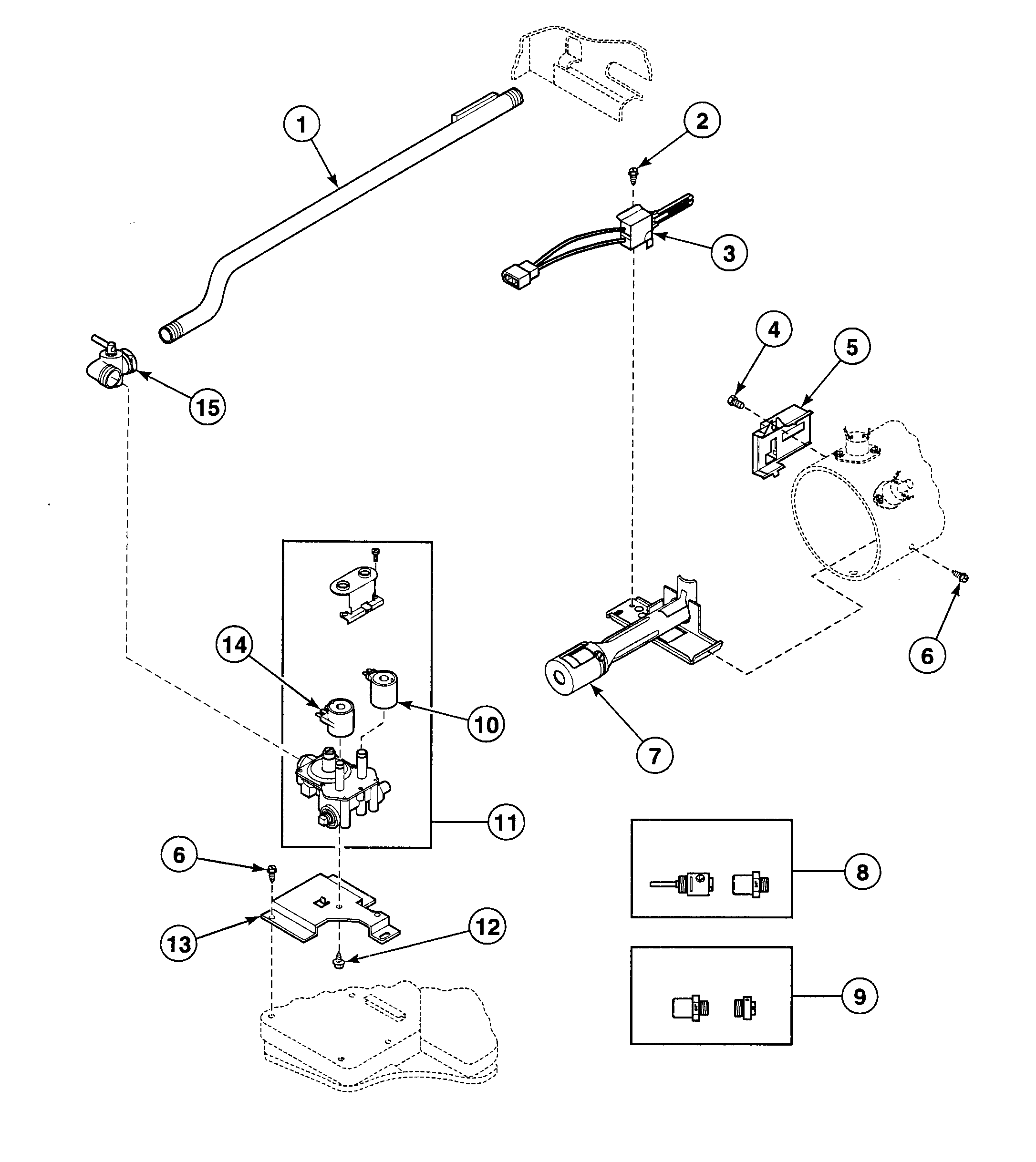 Speed Queen SDGZ09WF gas valve diagram