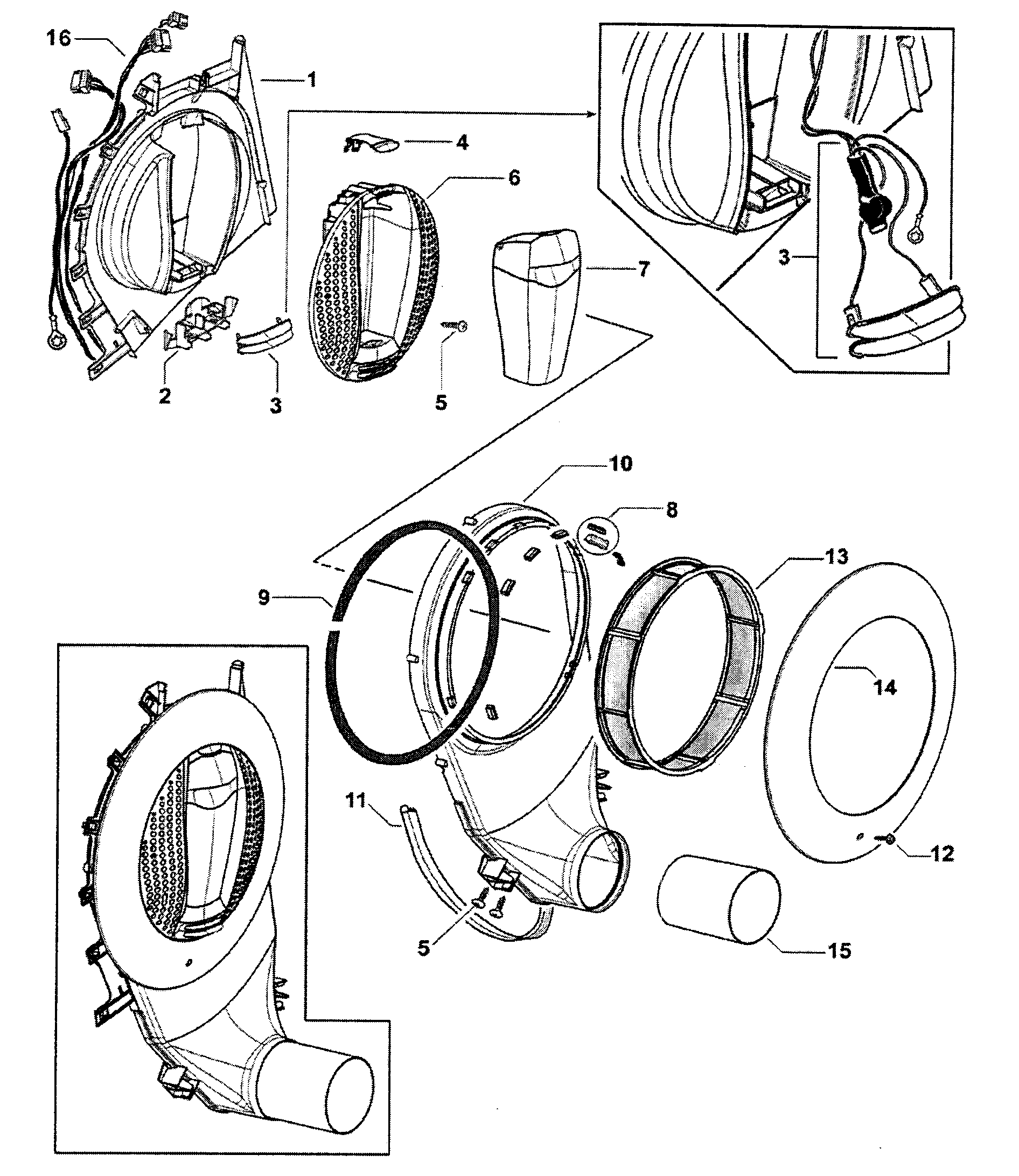 Fisher & Paykel DG62T27GW1-96142A duct assy diagram