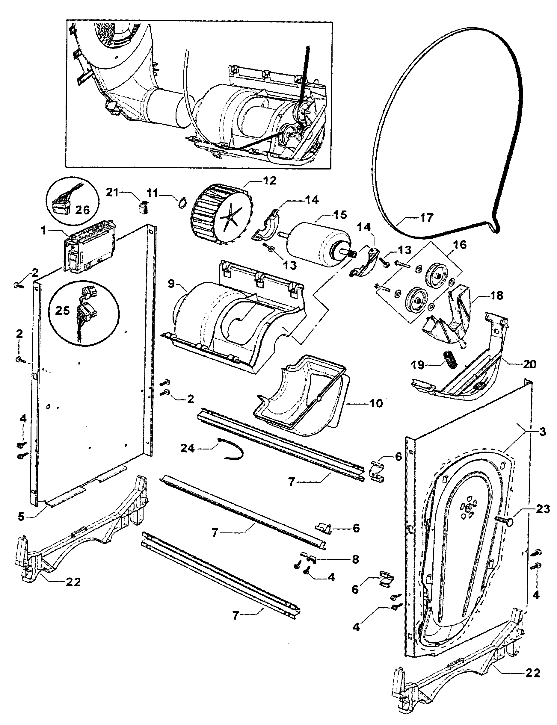 Fisher & Paykel DG62T27GW1-96142A motor assy diagram
