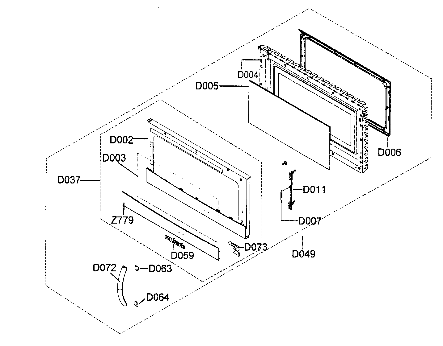 Samsung SMH9187ST/XAA door assy diagram