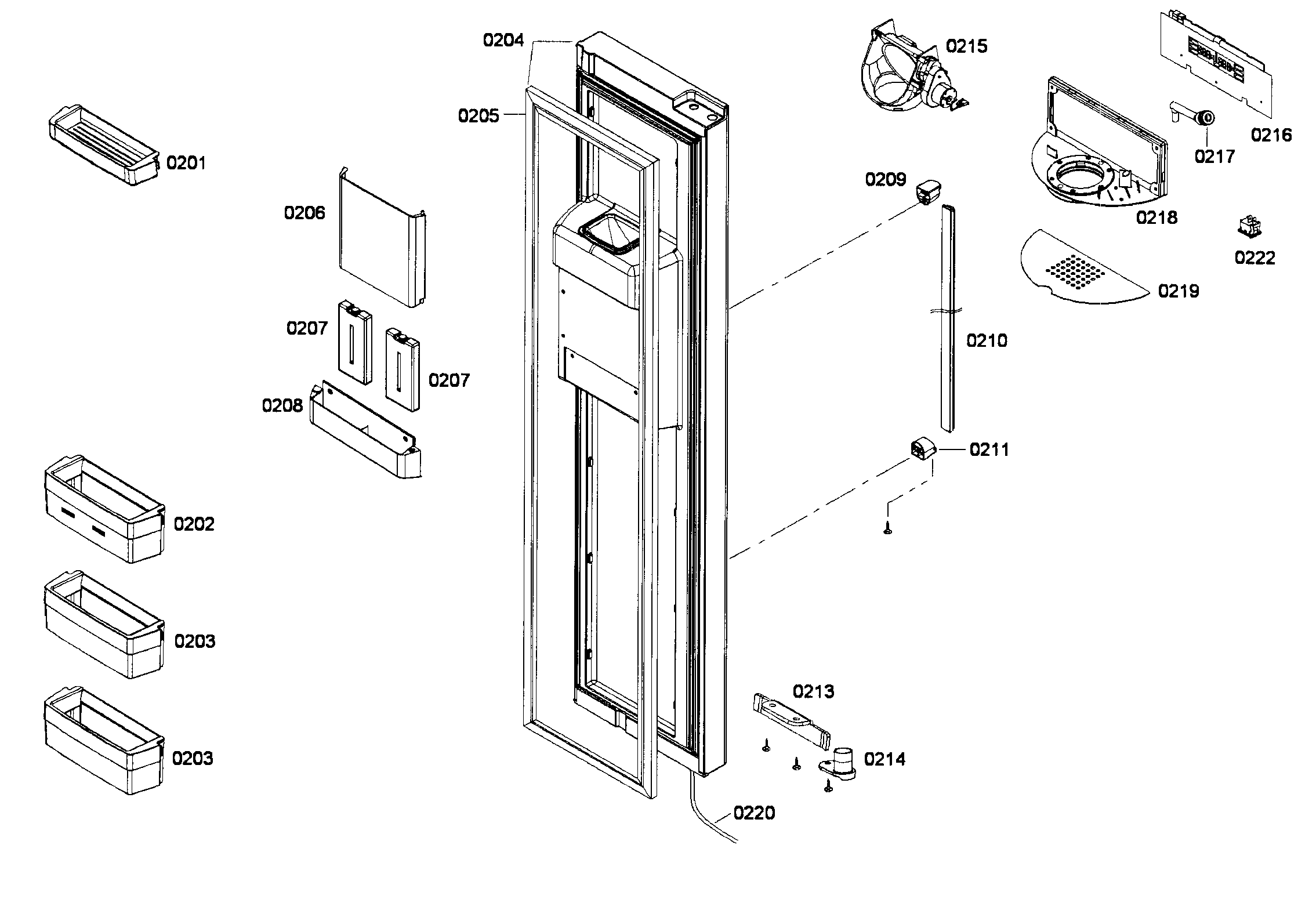 Bosch B22CS80SNS/01 freezer door diagram
