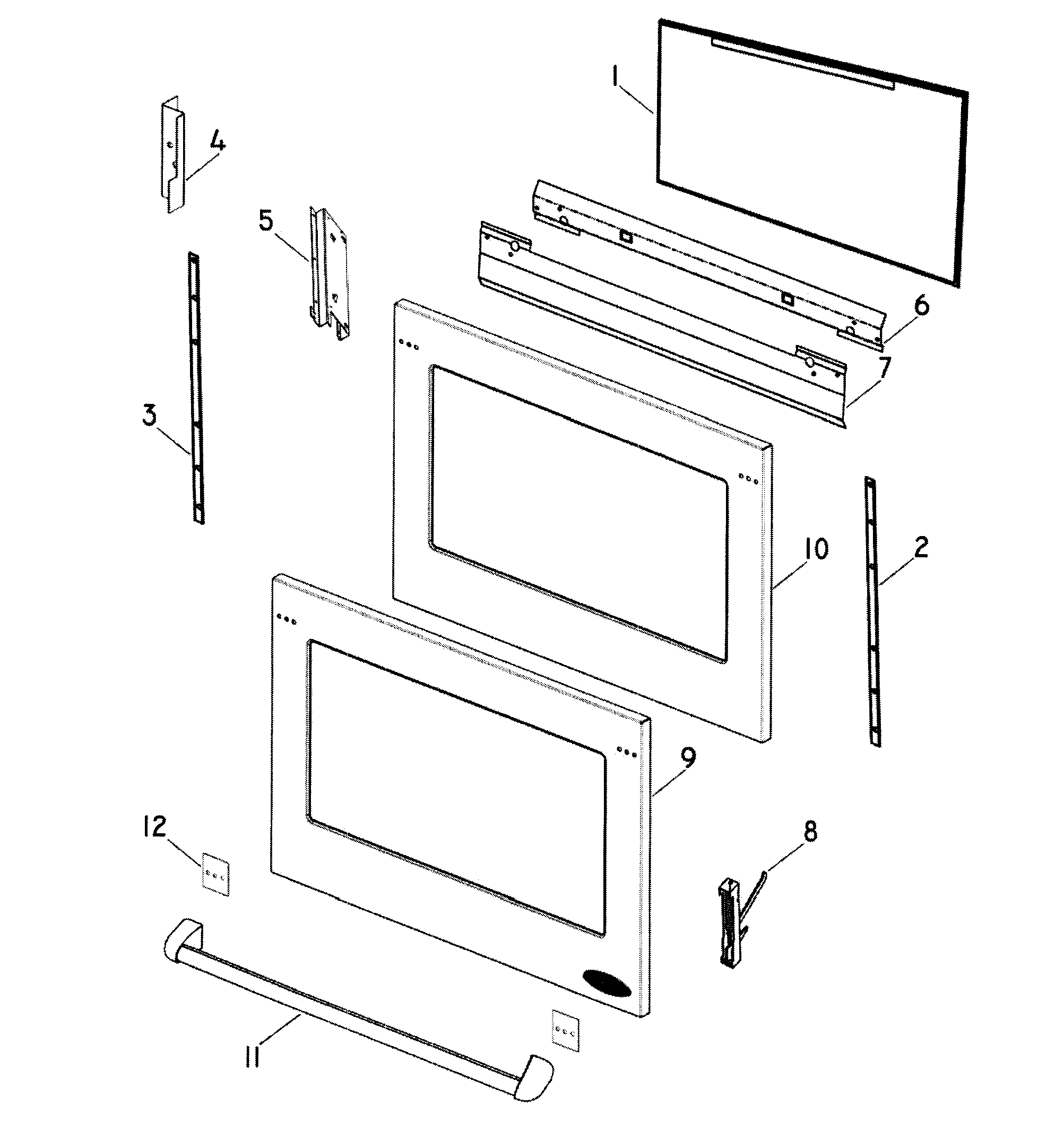 DCS WOU230SS-88493A door outer diagram