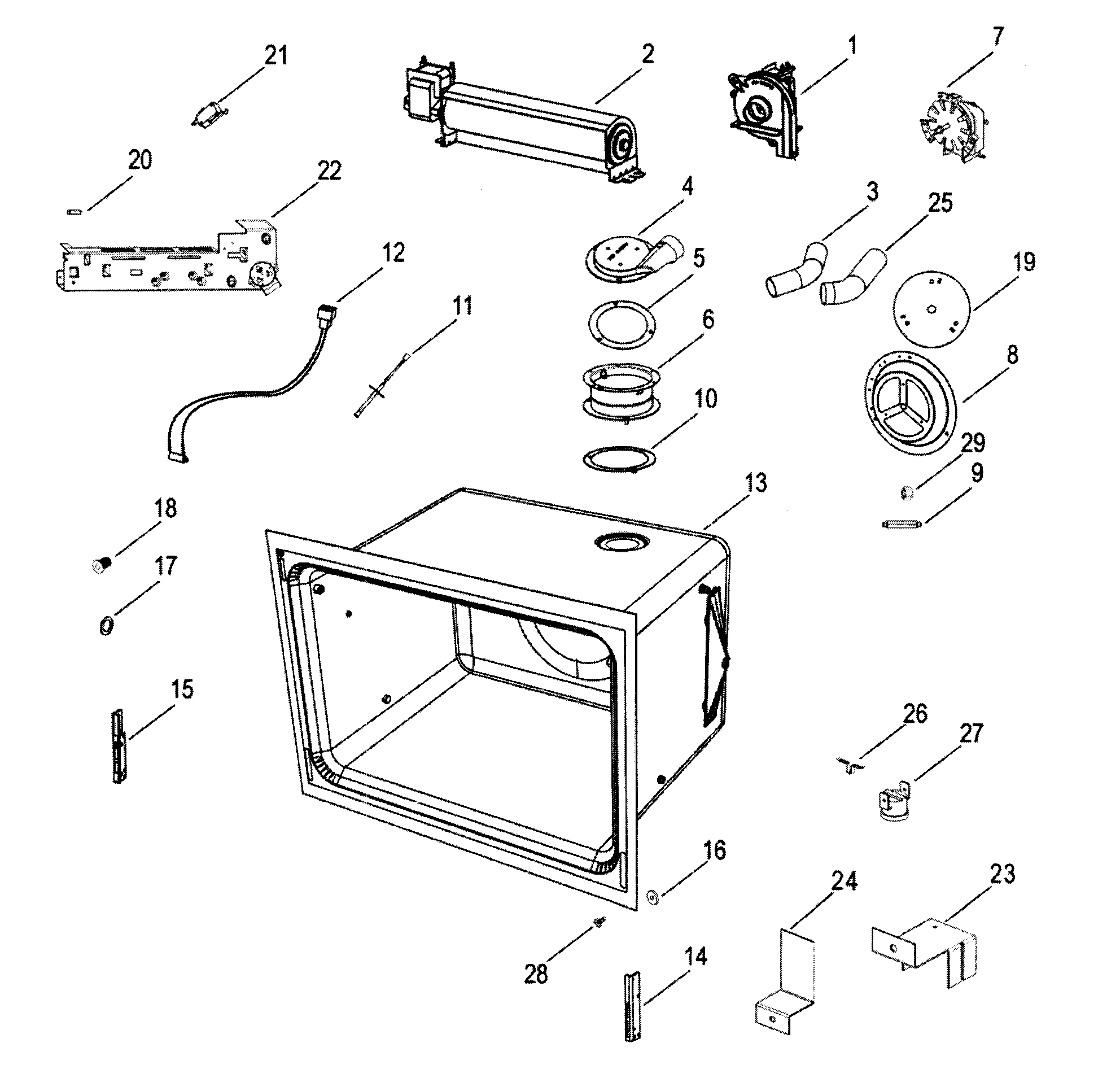 DCS WOU230SS-88493A cavity assy diagram