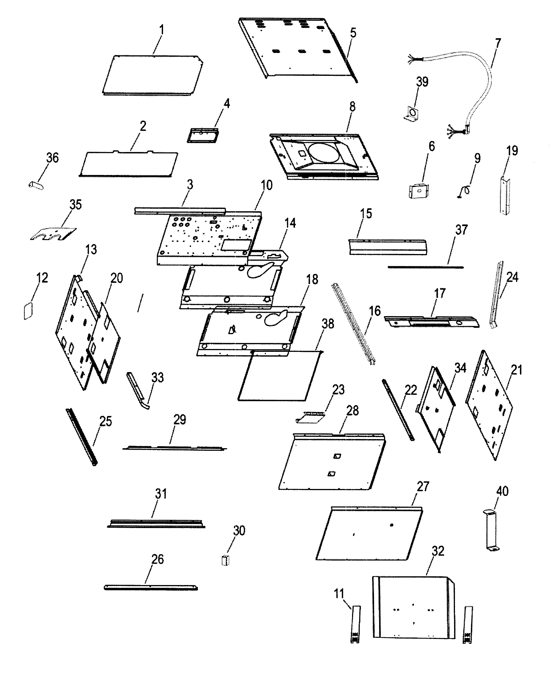 DCS WOU230SS-88493A chassis assy diagram