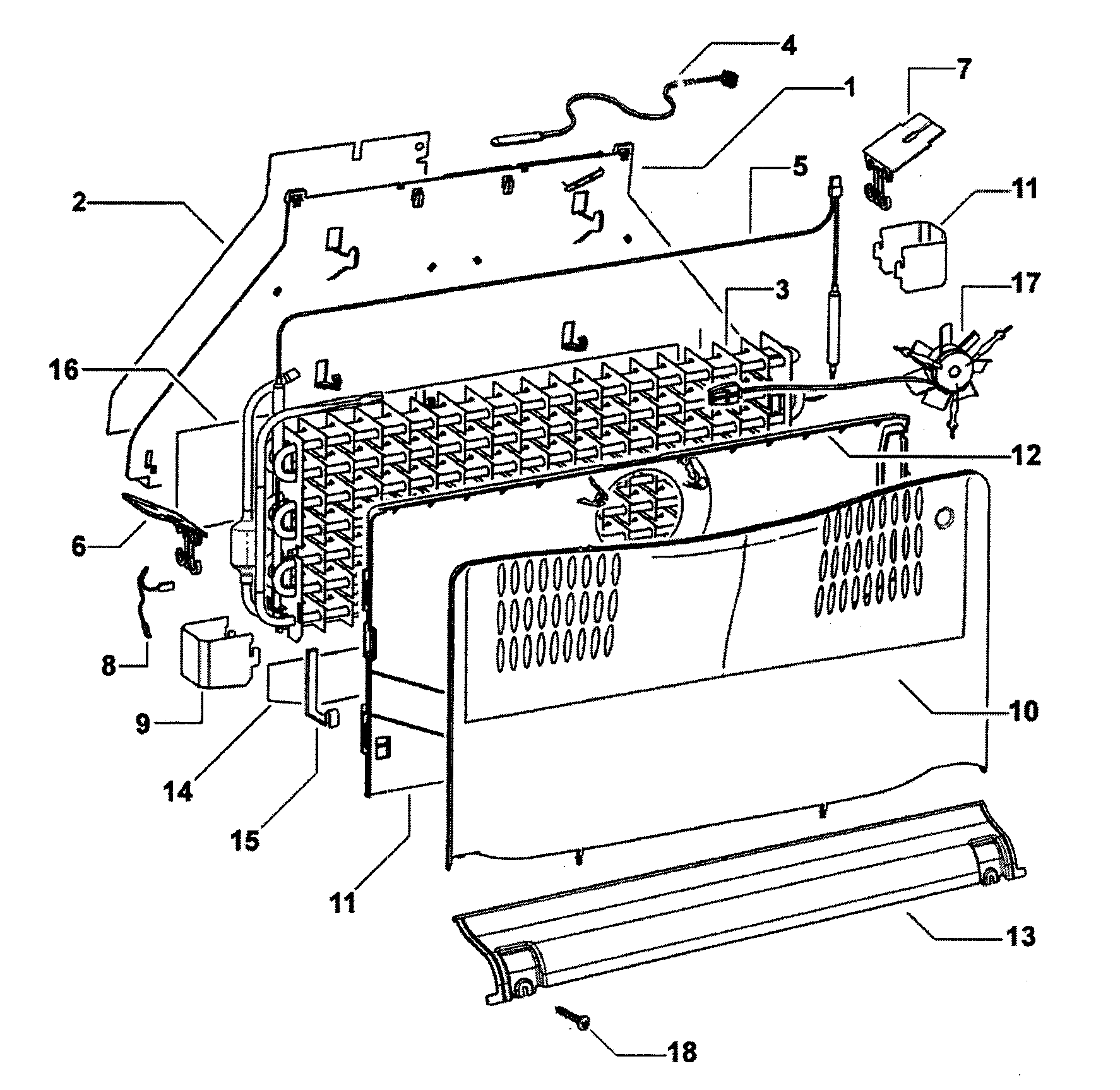 Fisher & Paykel RF201ADUX-22302A evaporator diagram