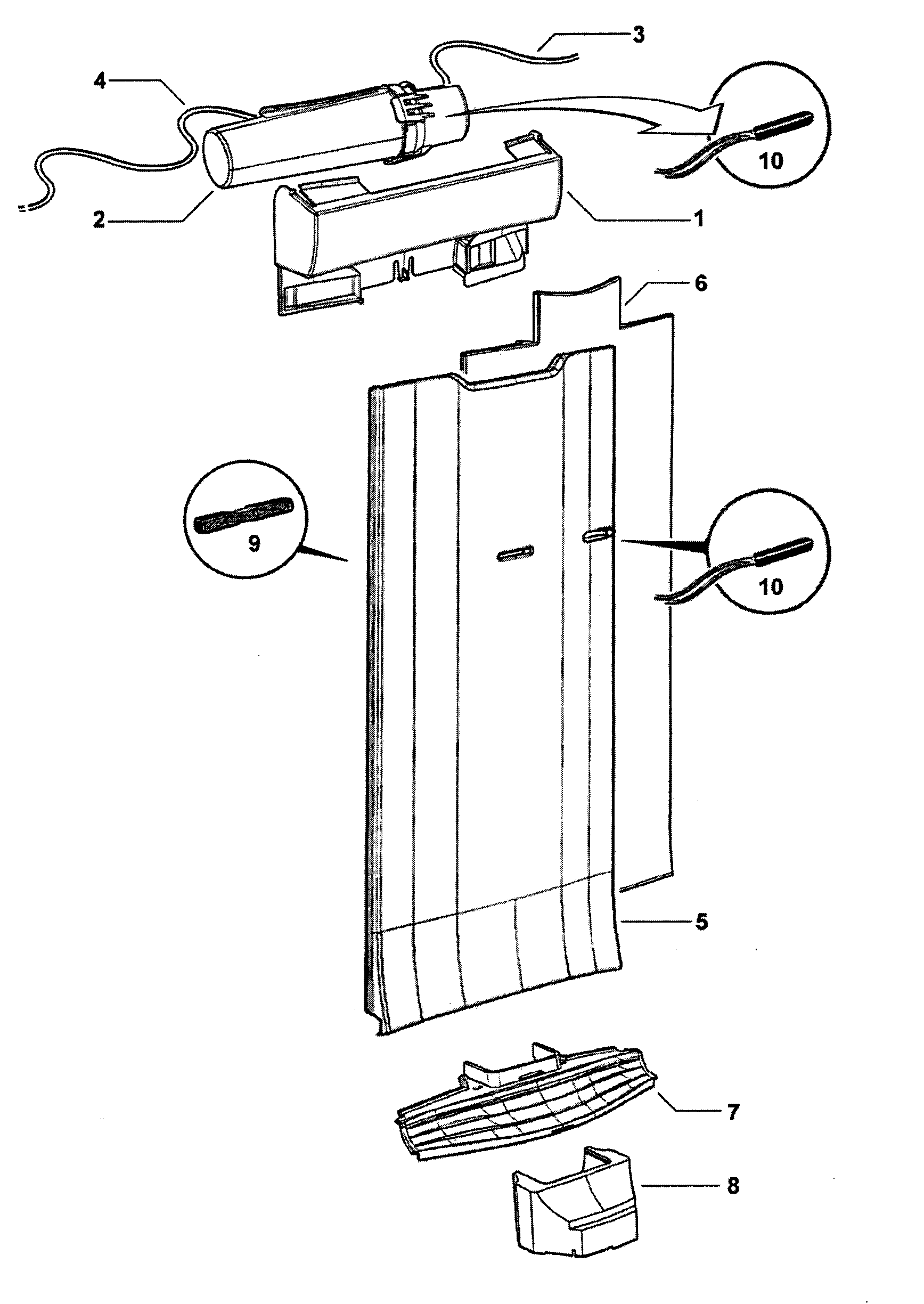 Fisher & Paykel RF201ADUX-22302A duct assy diagram