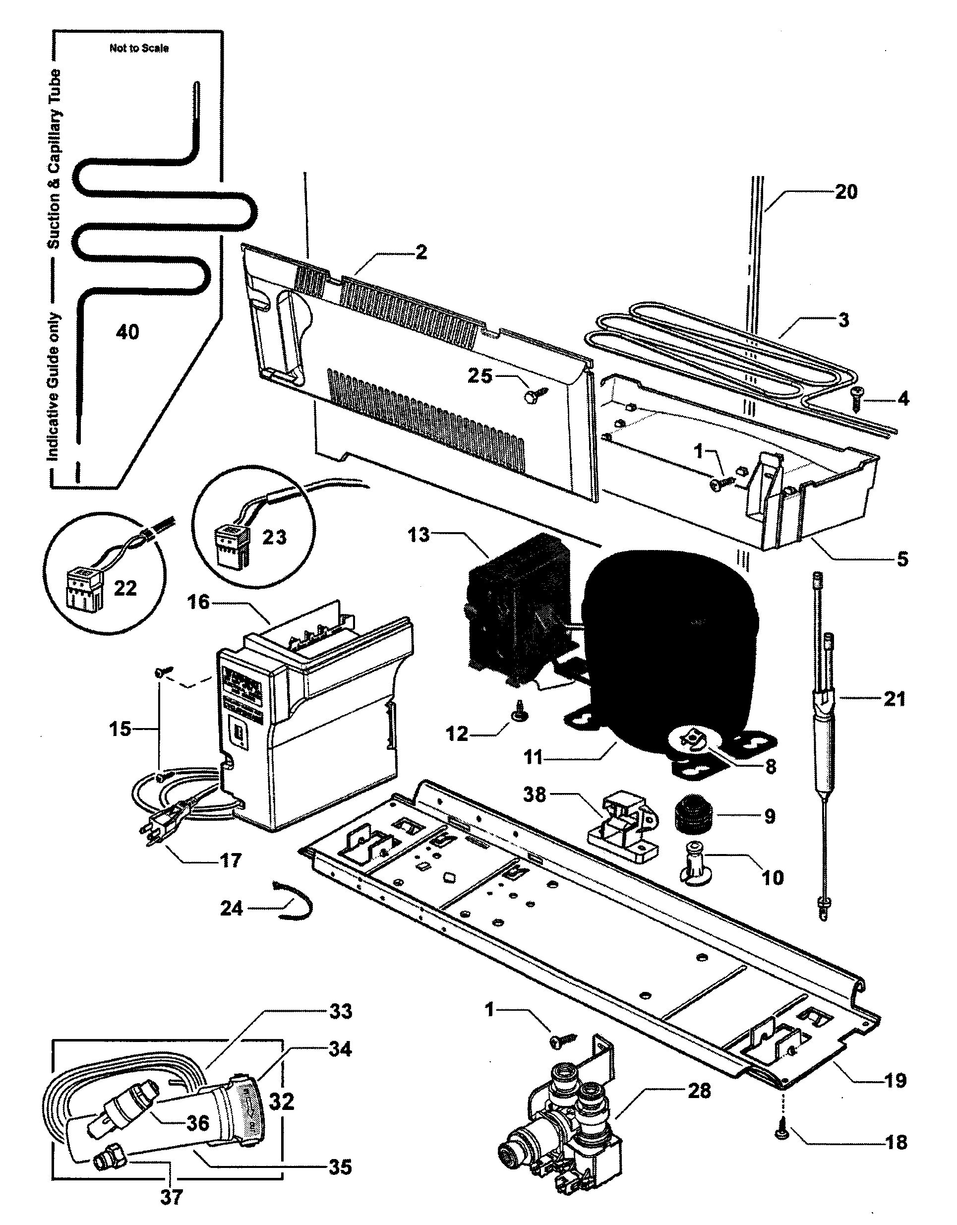 Fisher & Paykel RF201ADUX-22302A compressor diagram