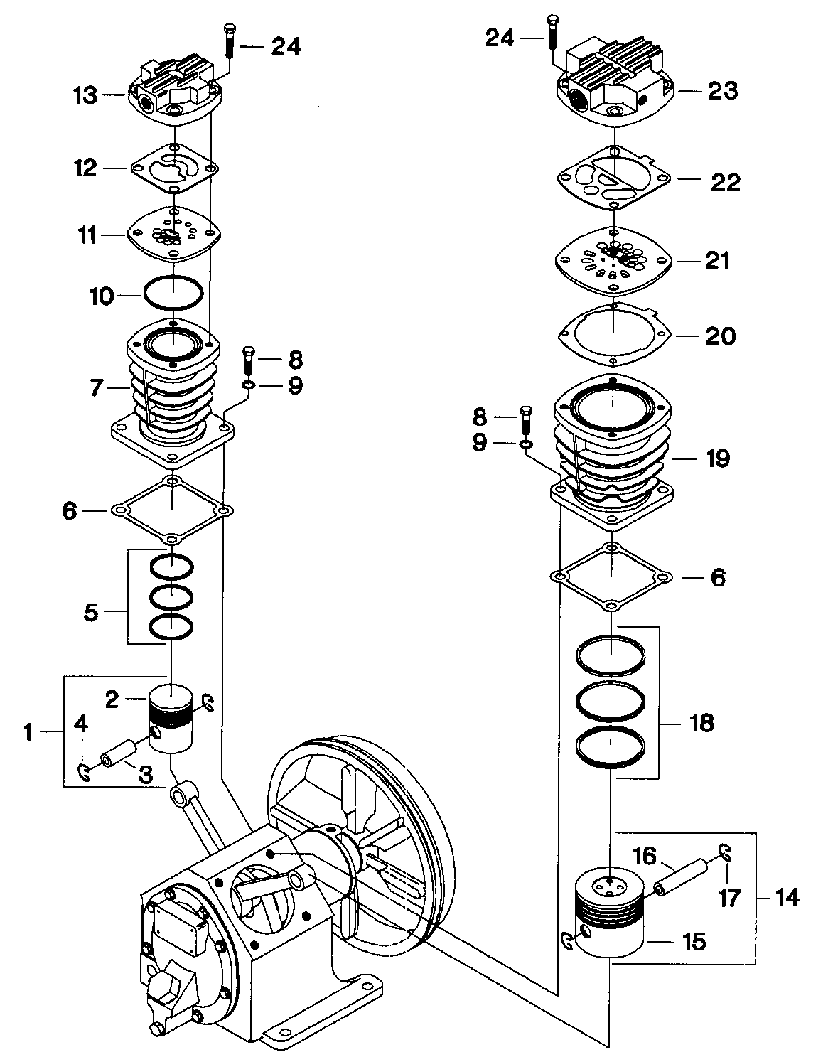 Ingersoll Rand 2475F12.5G cylinder assy diagram