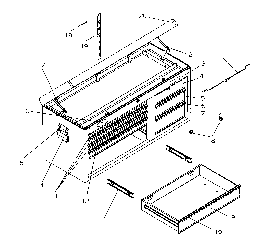 Craftsman 706659204 tool chest diagram