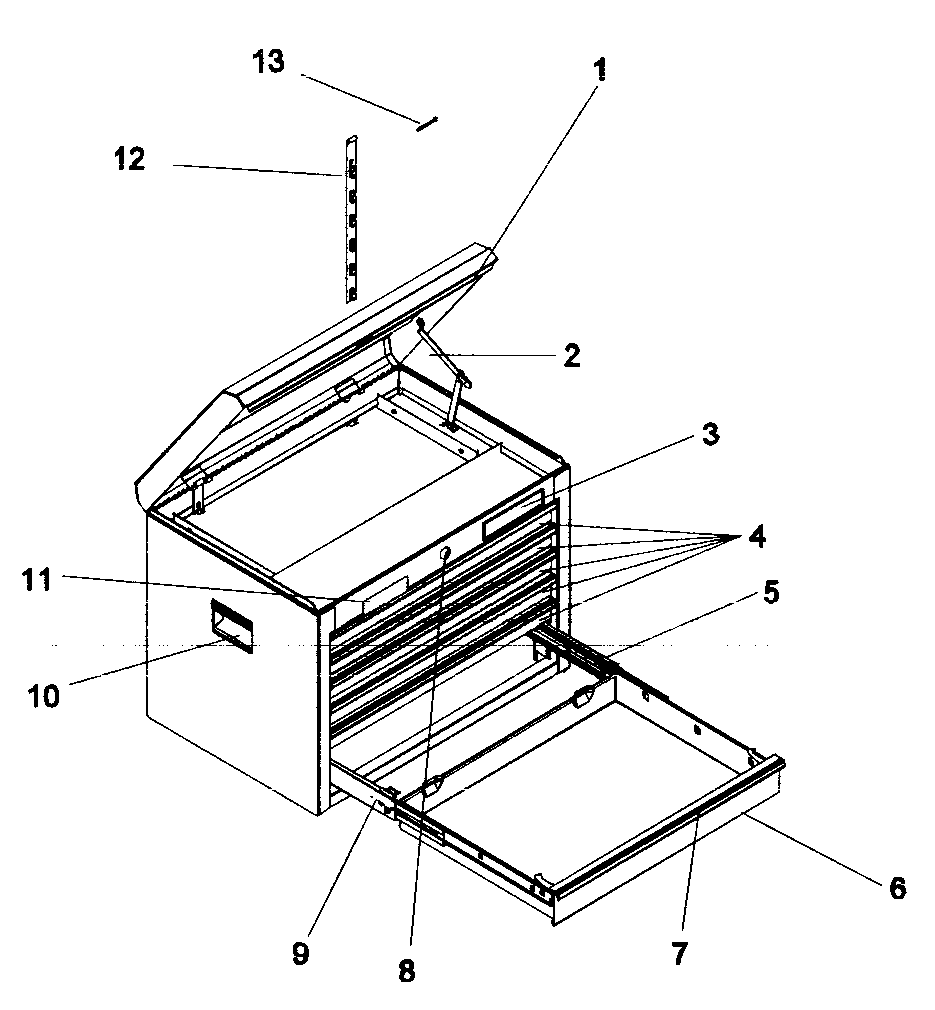 Craftsman 706597186 tool chest diagram