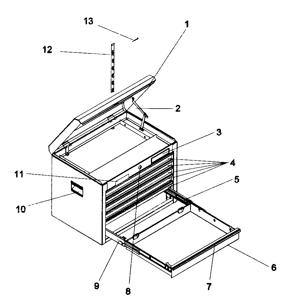 Craftsman 706954961 tool chest diagram