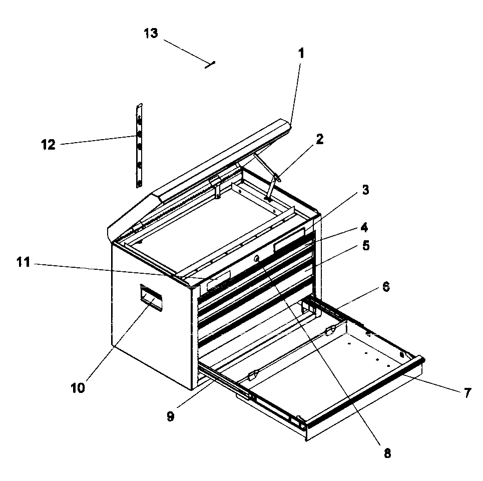 Craftsman 706618731 tool chest diagram