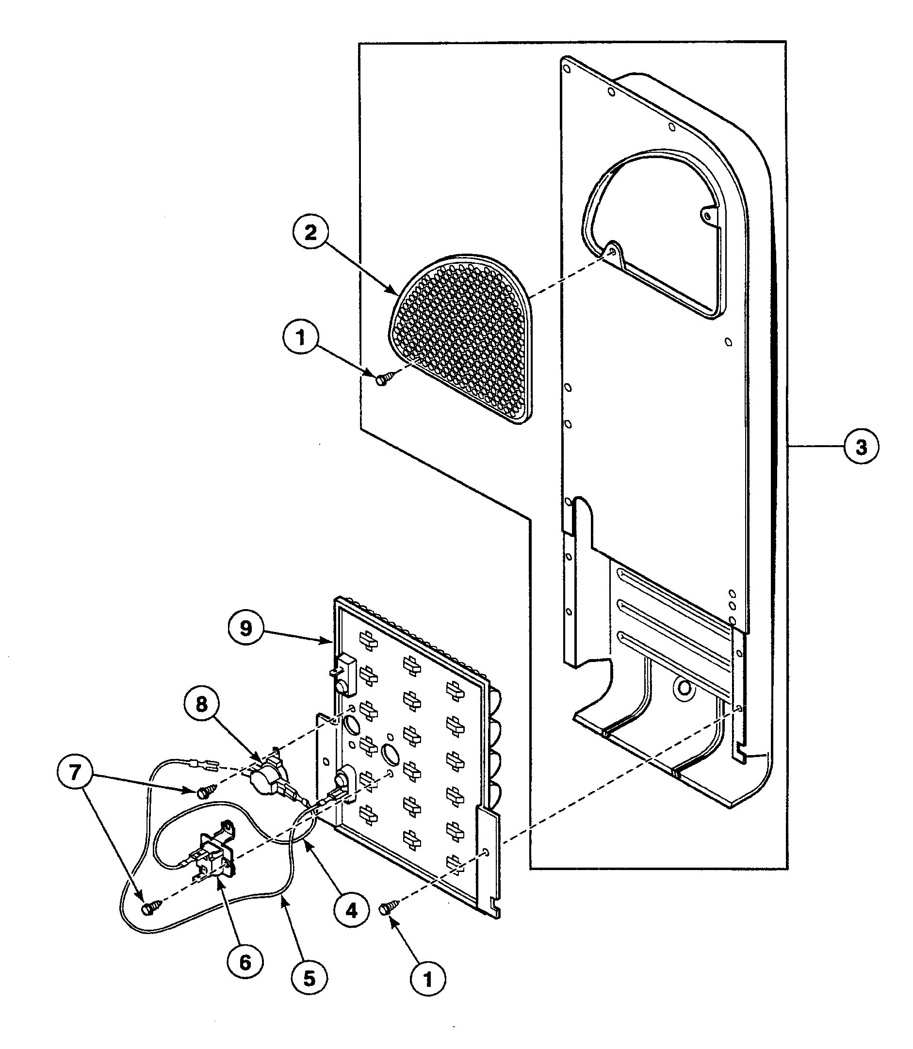 Speed Queen SSE907WF heater duct diagram