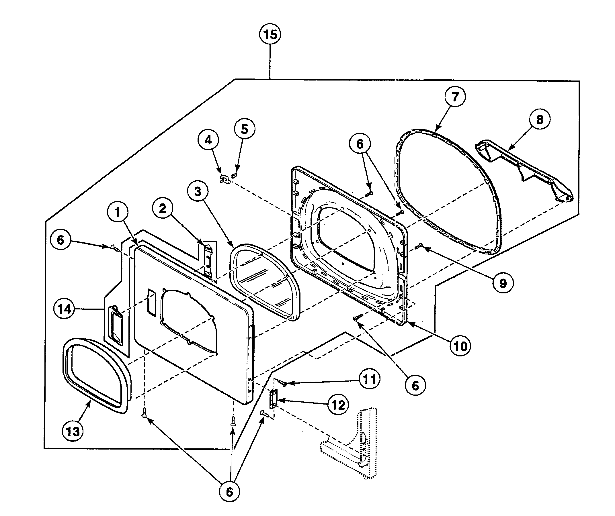 Speed Queen SSEB17WJ door assy diagram
