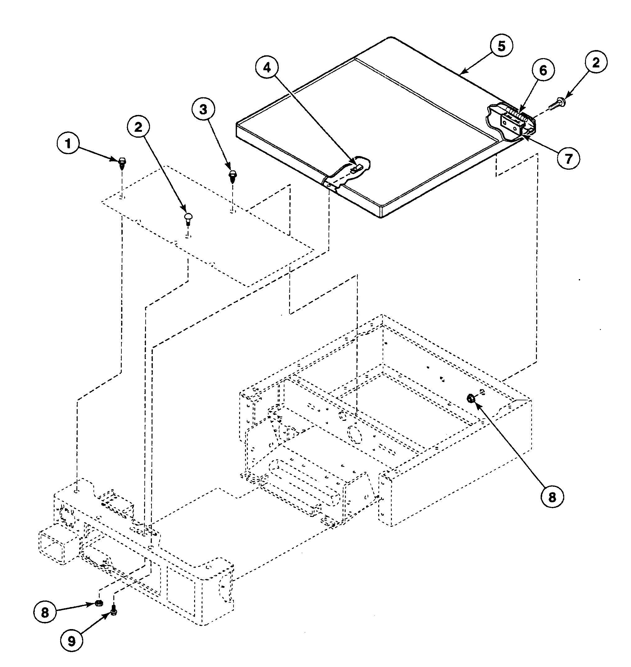 Speed Queen SSEB17QJ1500 cabinet top diagram