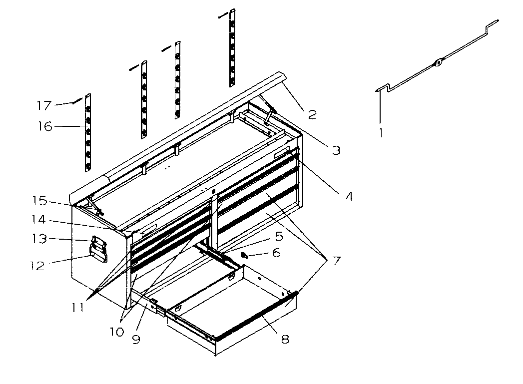 Craftsman 706954771 tool chest diagram