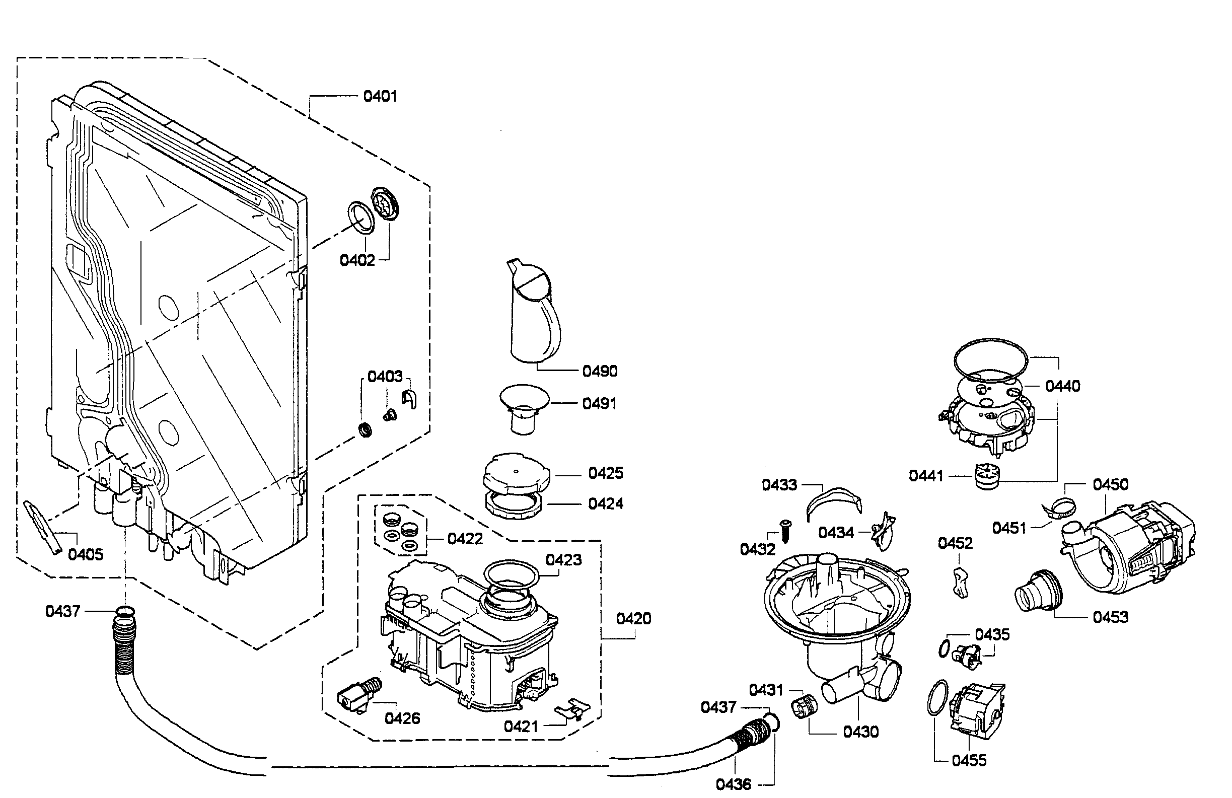 Bosch SHE68E15UC/01 pump assy diagram
