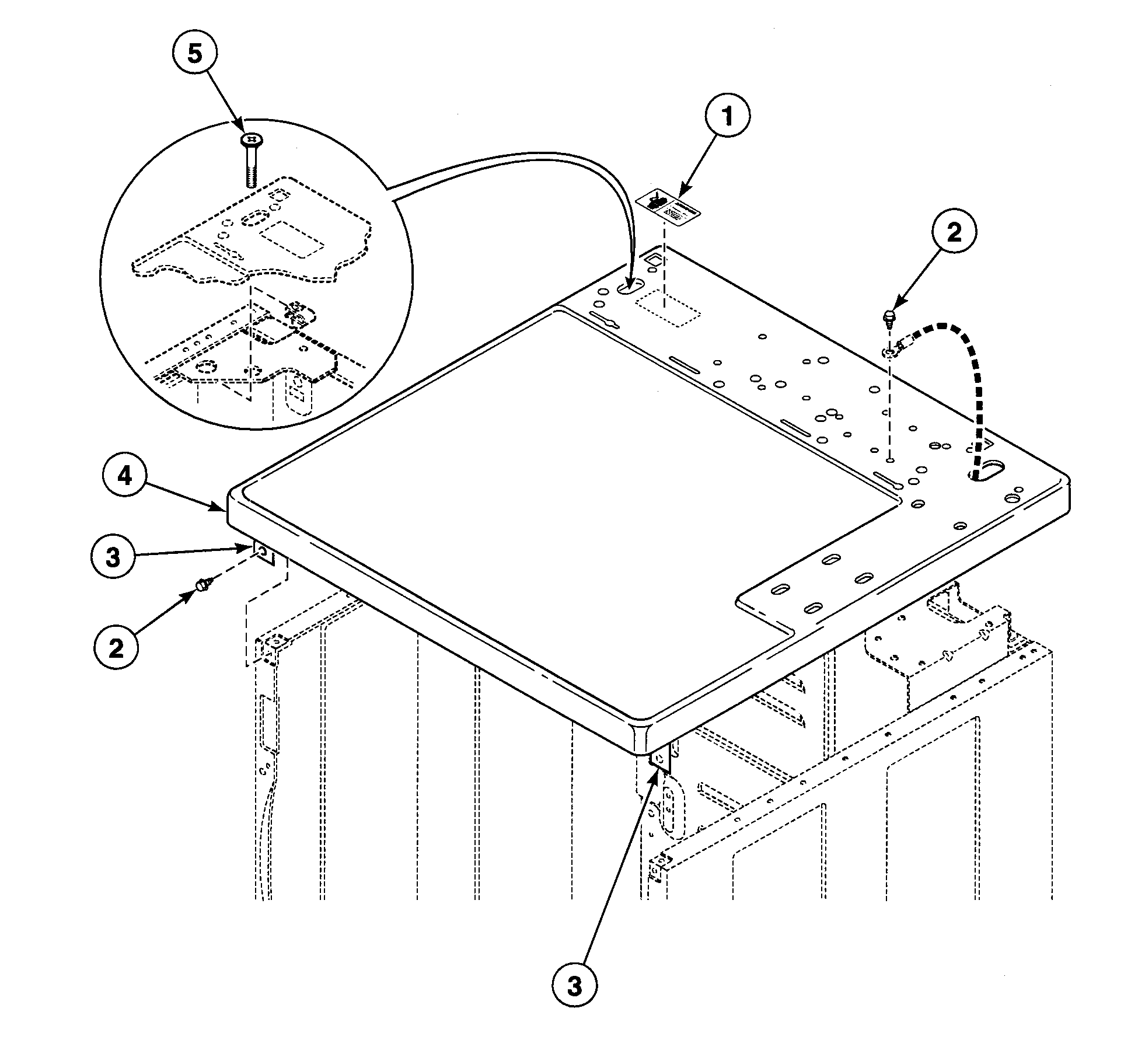 Speed Queen SDG809LF cabinet top diagram