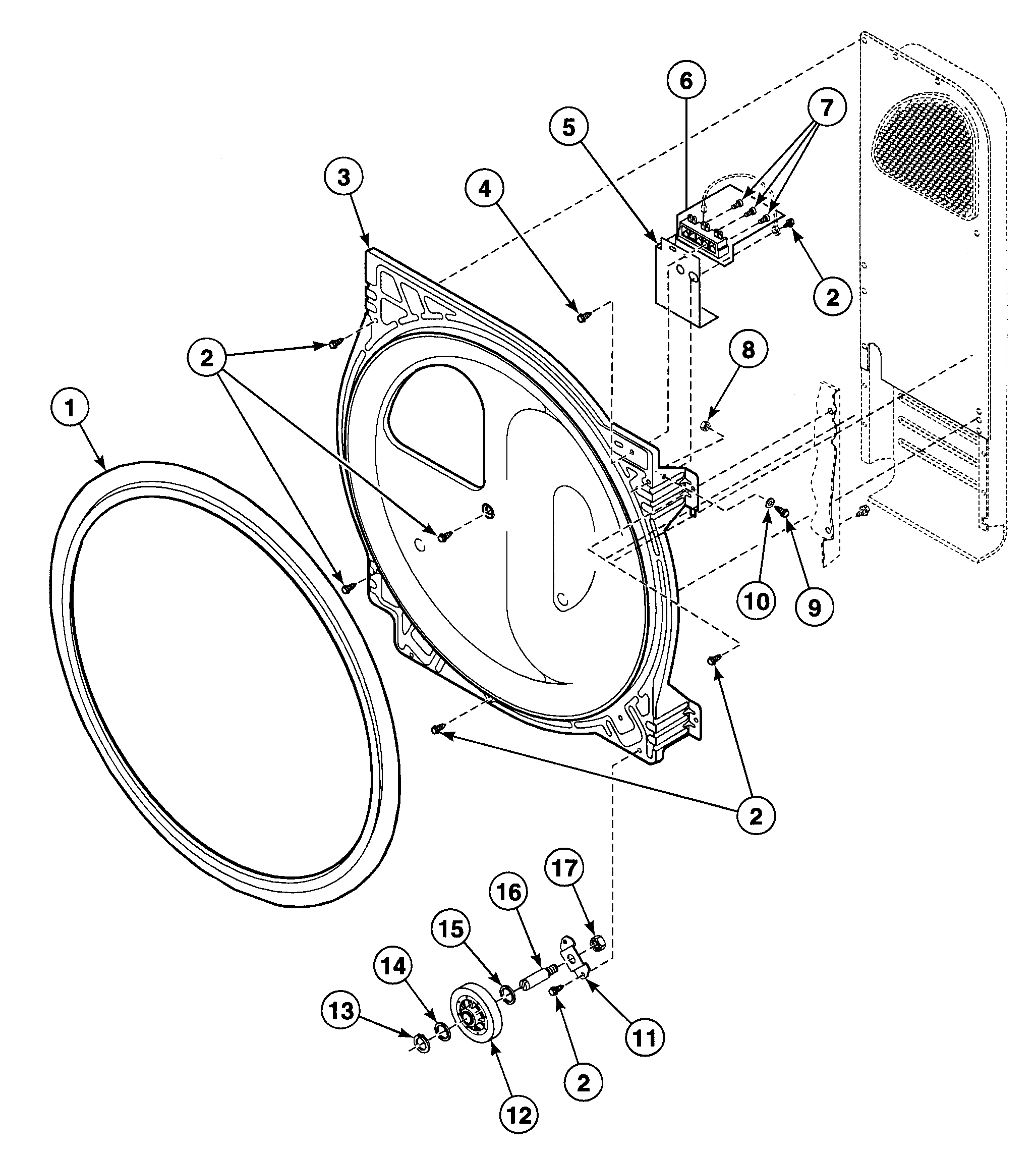 Speed Queen SDG809LF roller assy diagram