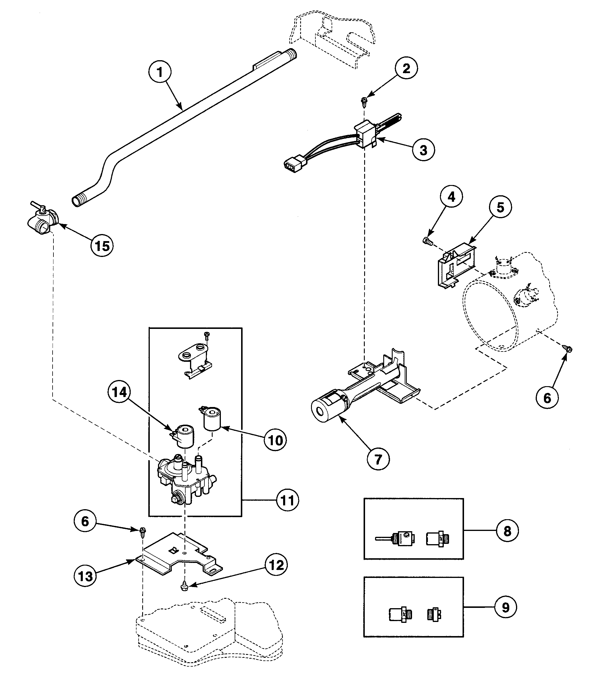 Speed Queen SDG809LF gas valve diagram