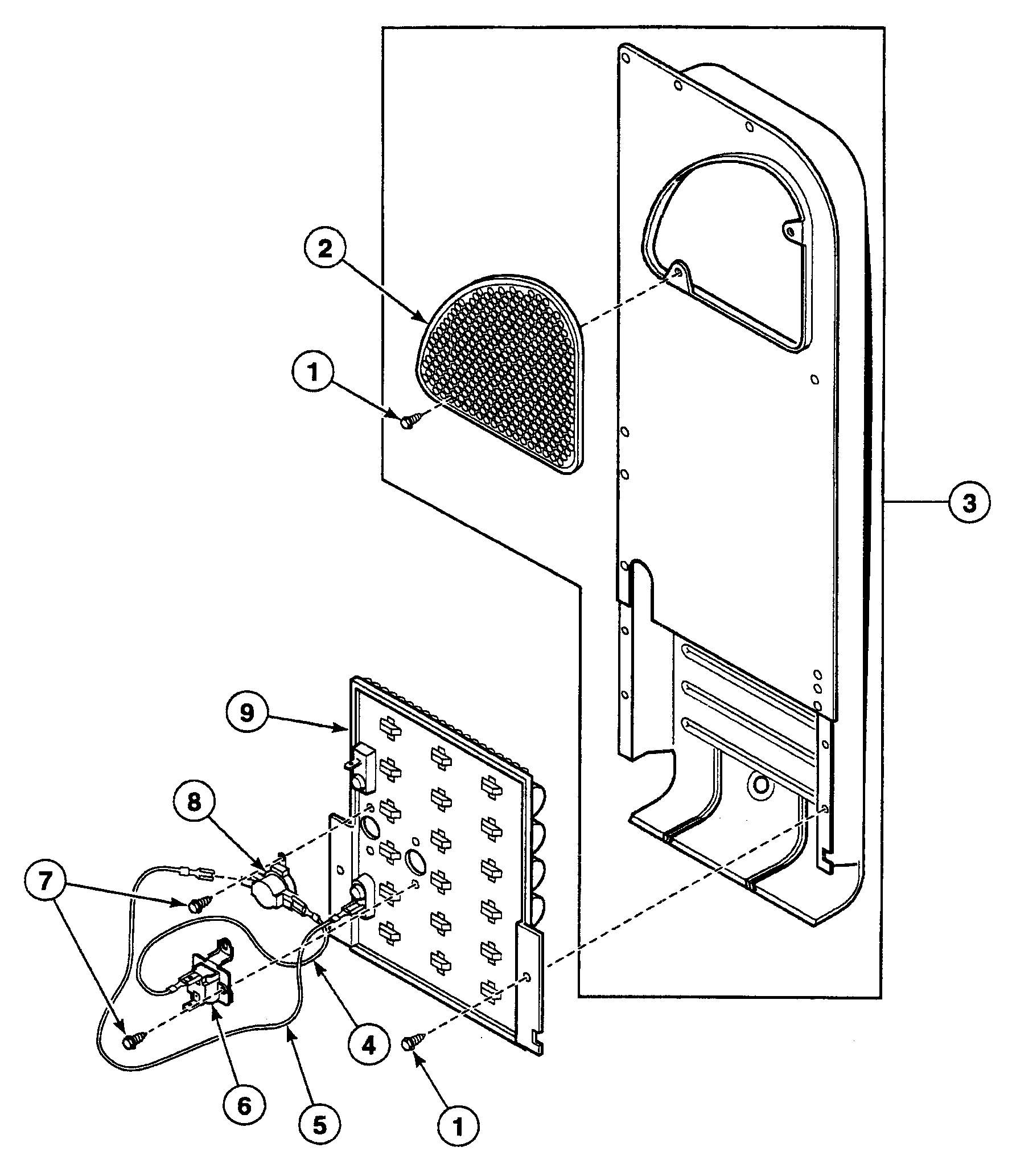 Speed Queen SSEH07QJ heater duct diagram