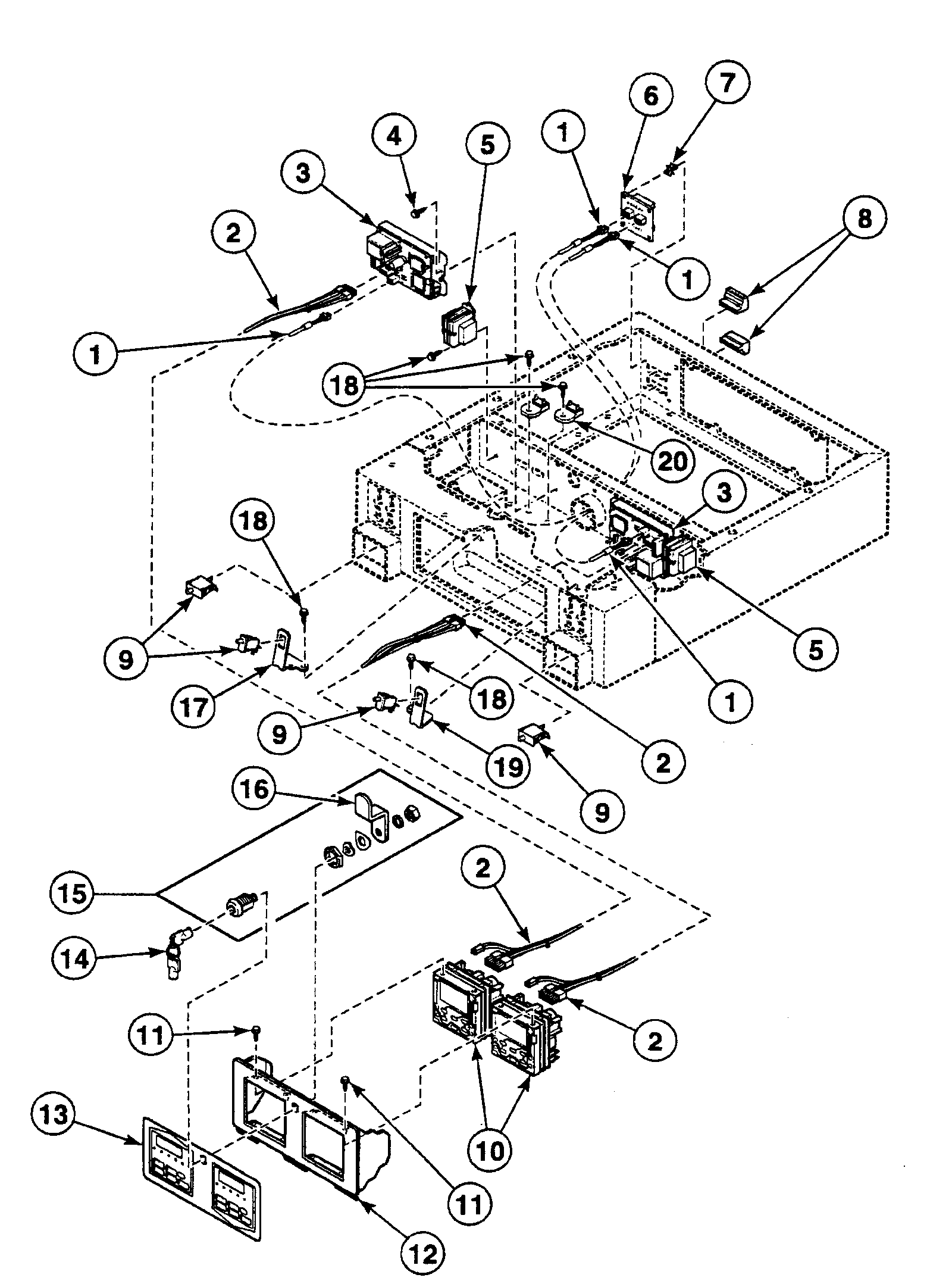 Speed Queen SSEH07WJ control panel diagram