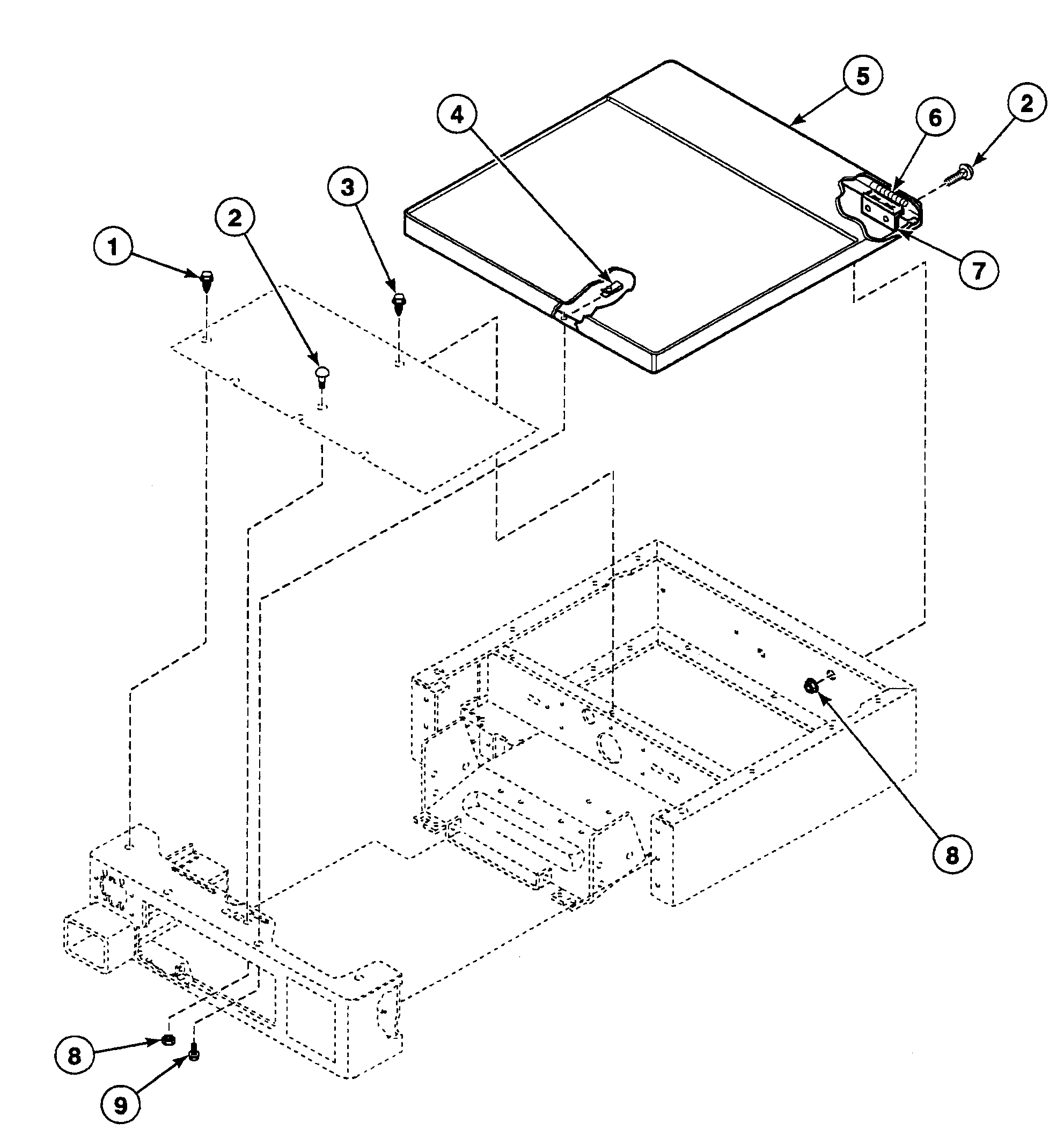 Speed Queen SSET07LF cabinet top diagram