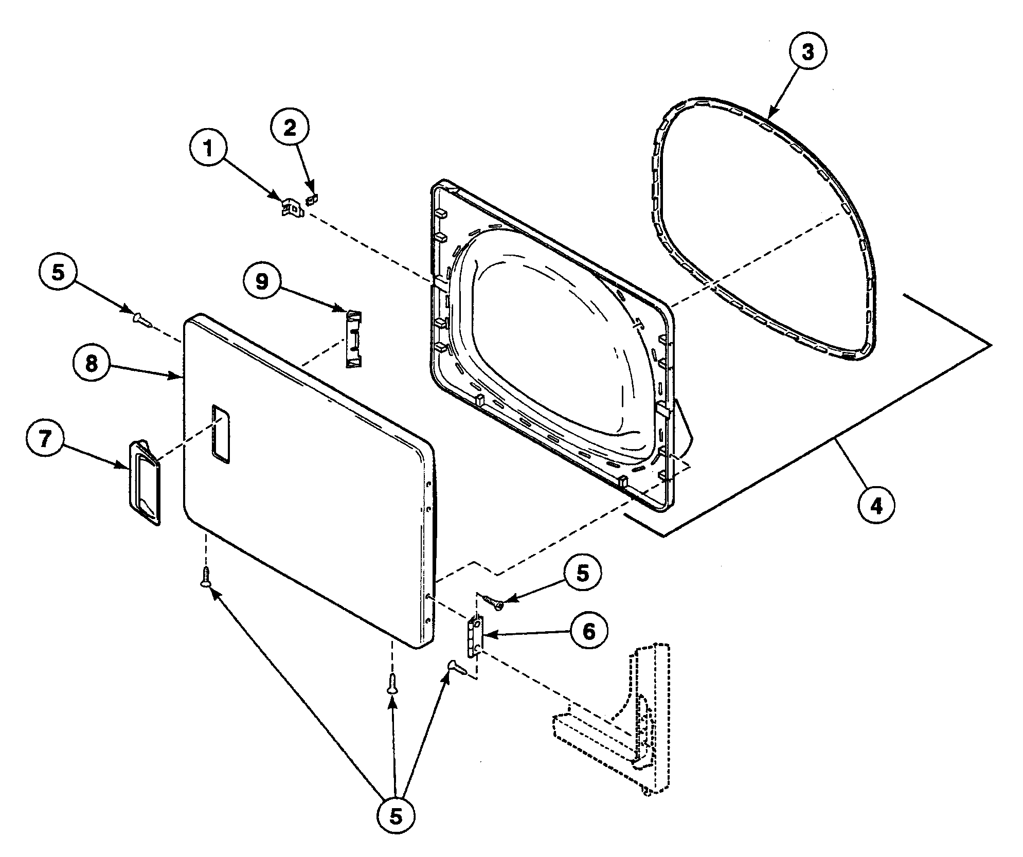 Speed Queen SSET07LF door assy diagram