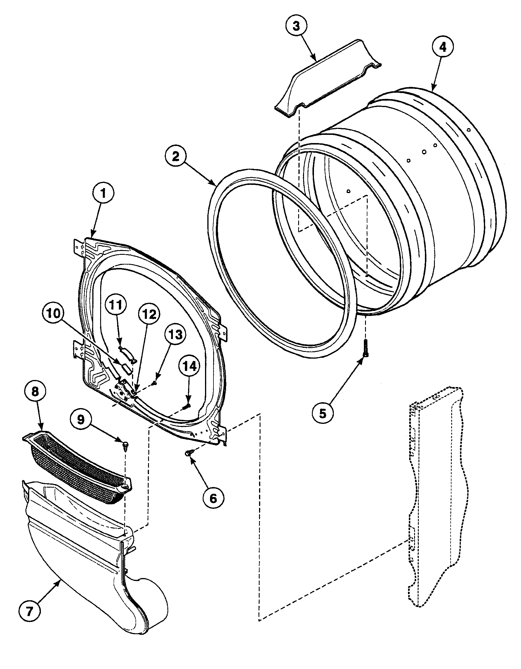 Speed Queen SSET07LF drum assy diagram