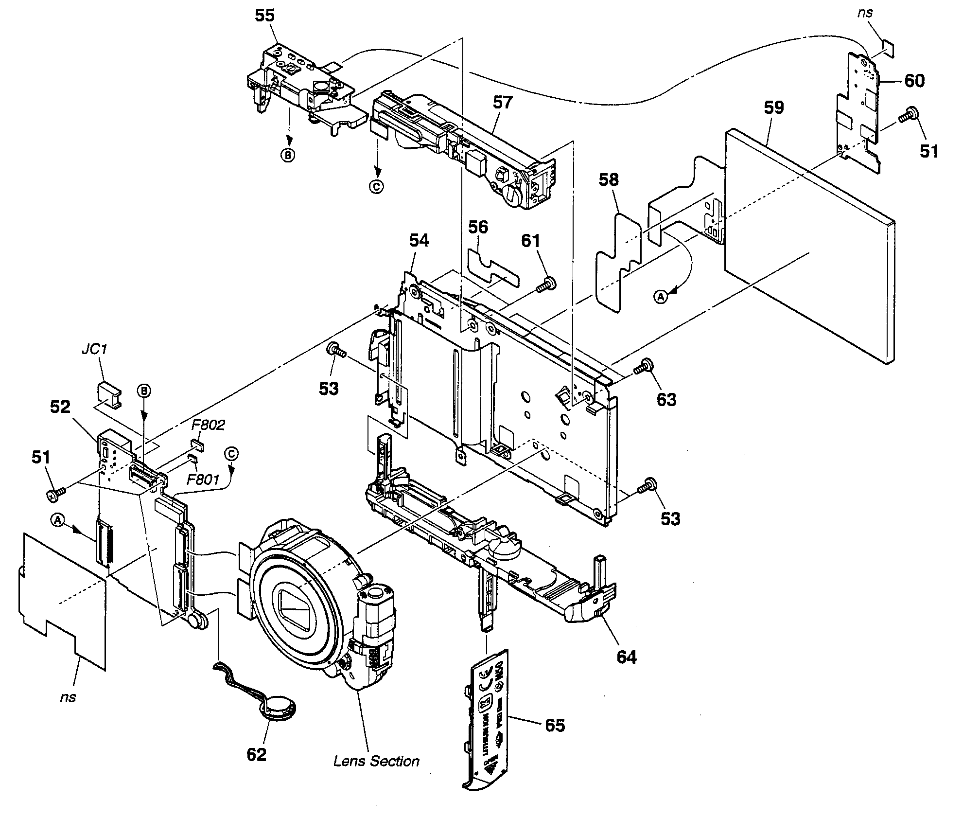 Sony DSC-W190S main frame diagram