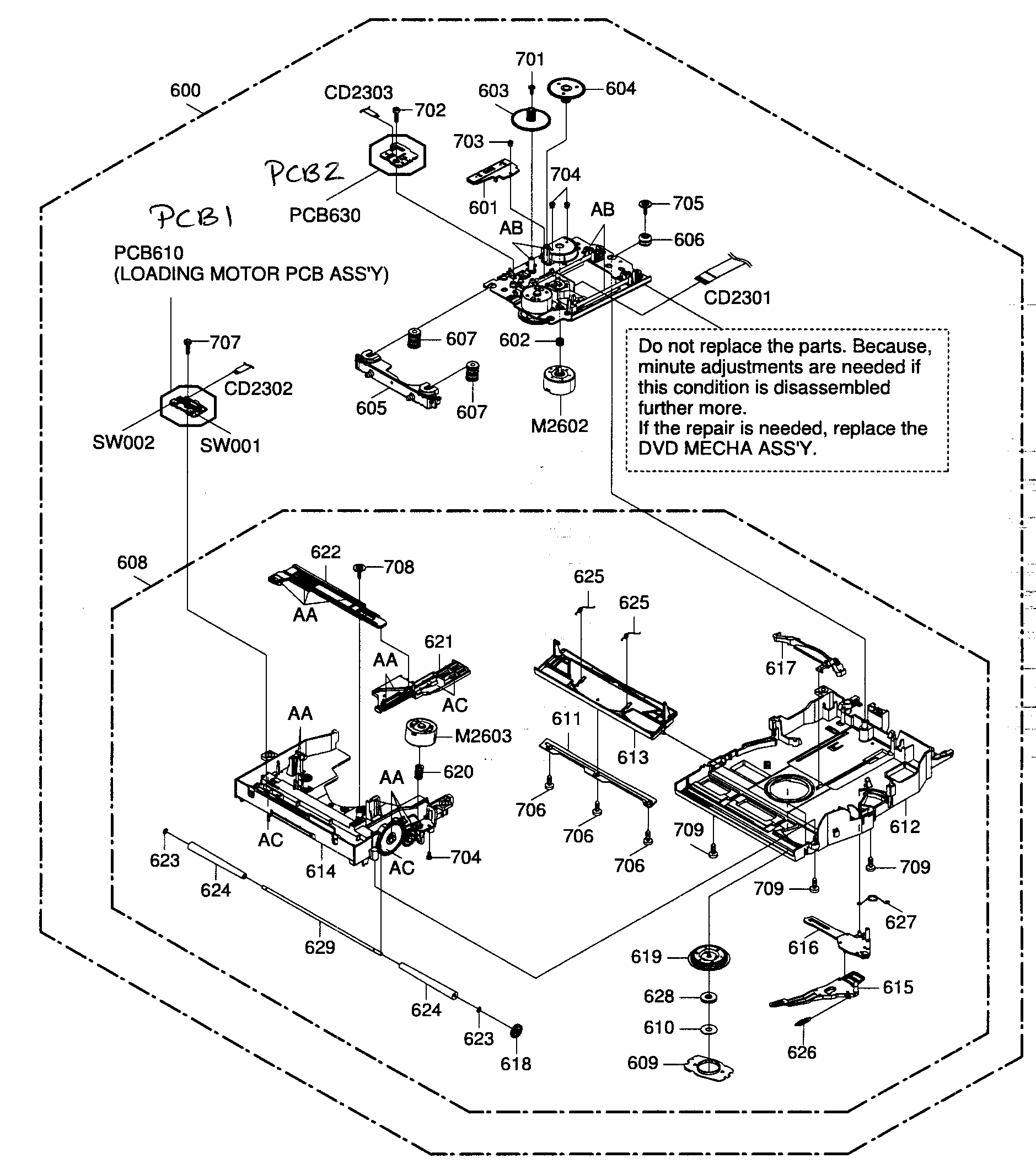 Sansui HDLCDVD195B dvd deck diagram