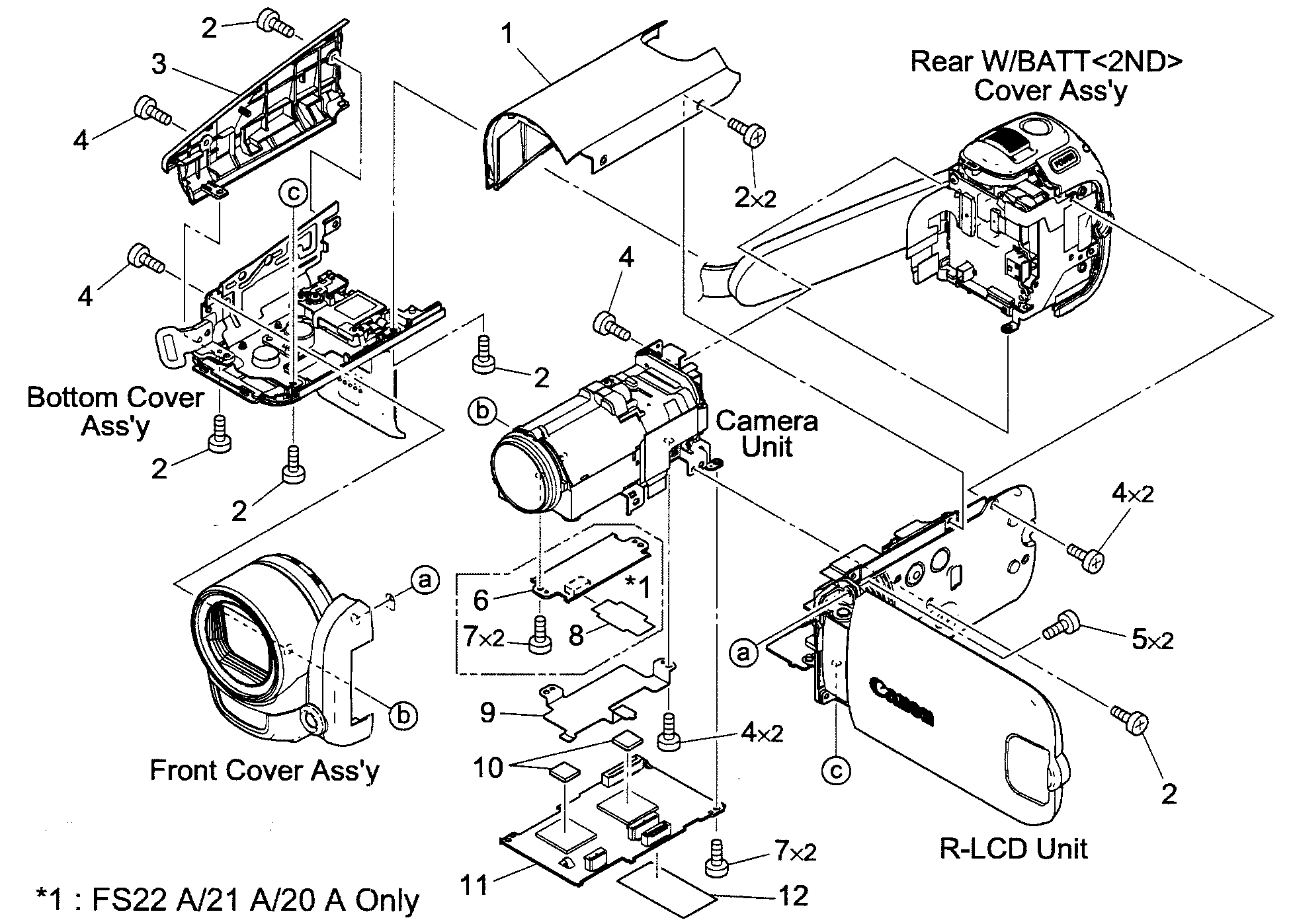Canon FS20A cabinet parts diagram