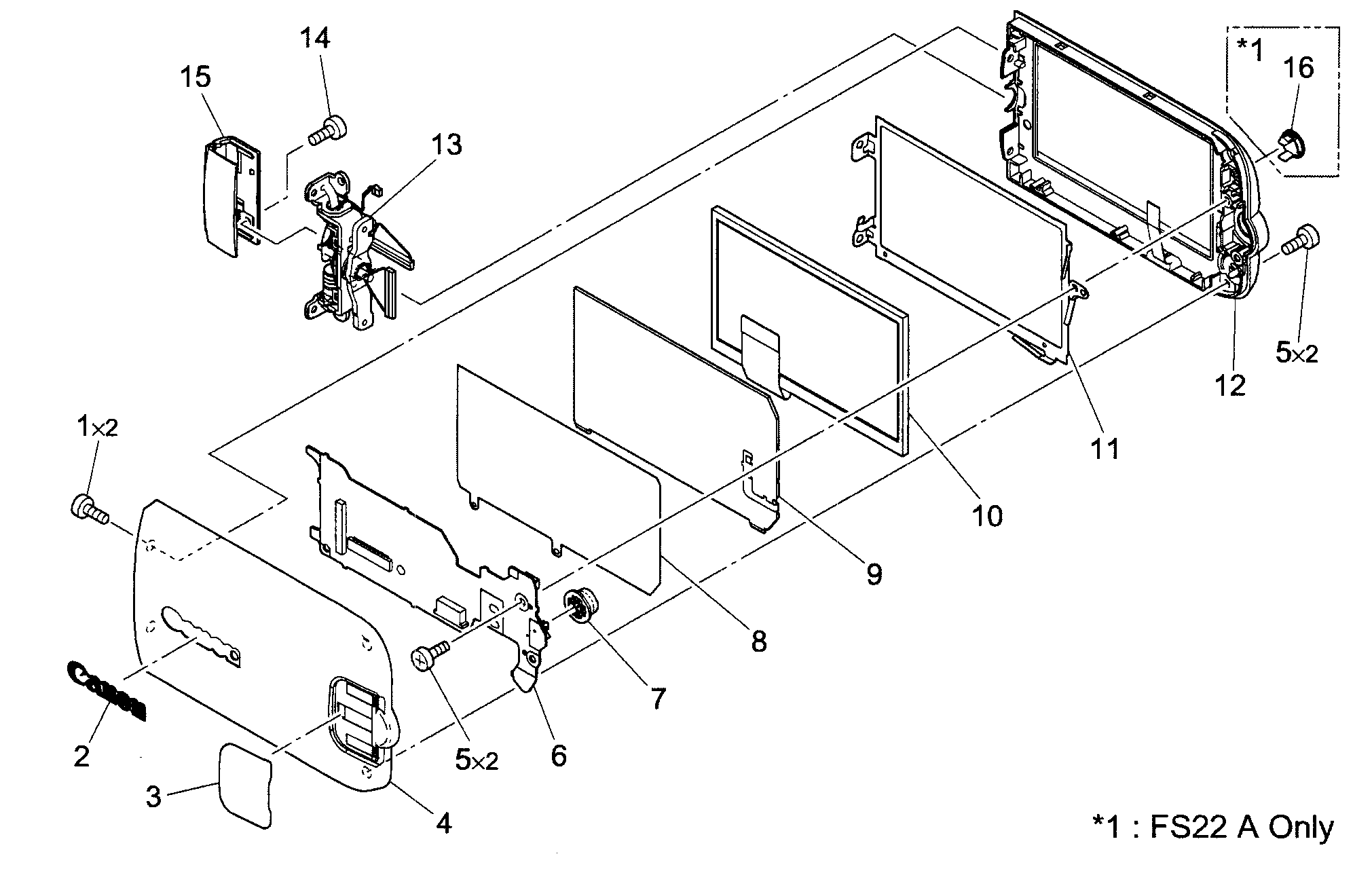 Canon FS21A lcd assy diagram