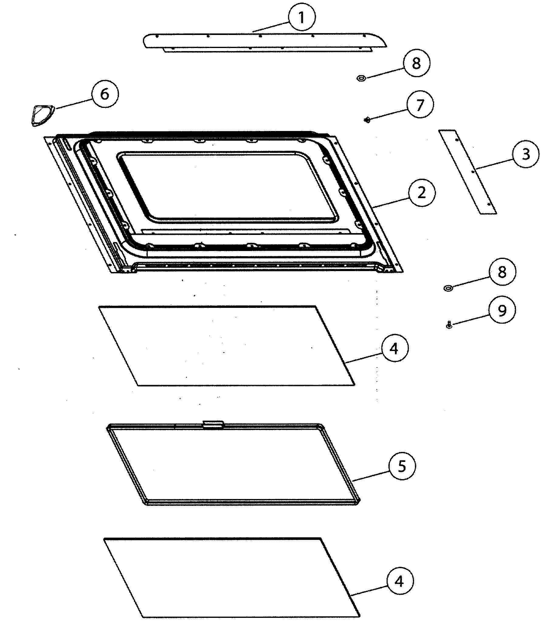 Fisher & Paykel OB30DDEPX1-88491A door inner diagram