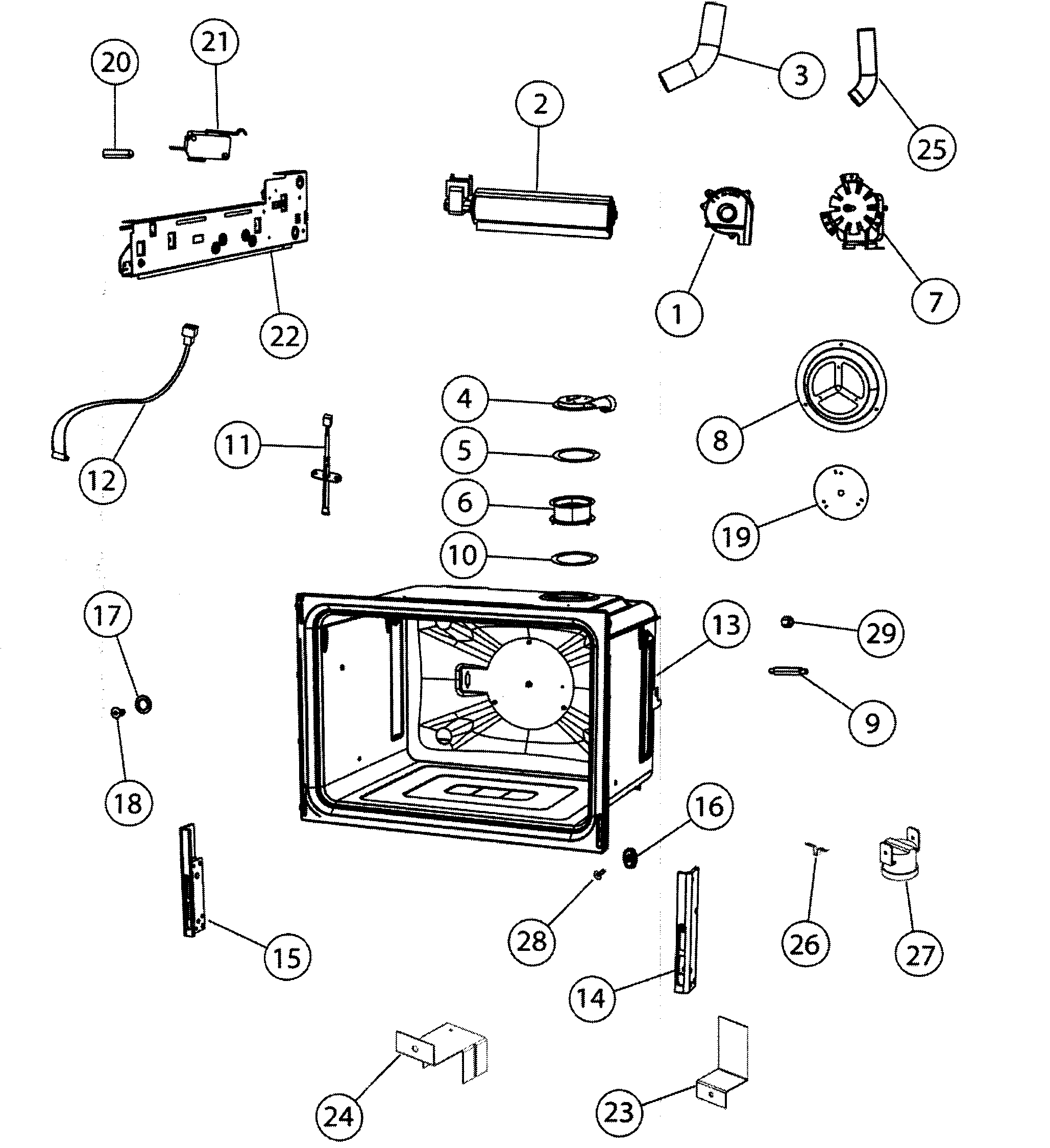 Fisher & Paykel OB30DDEPX1-88491A cavity assy diagram