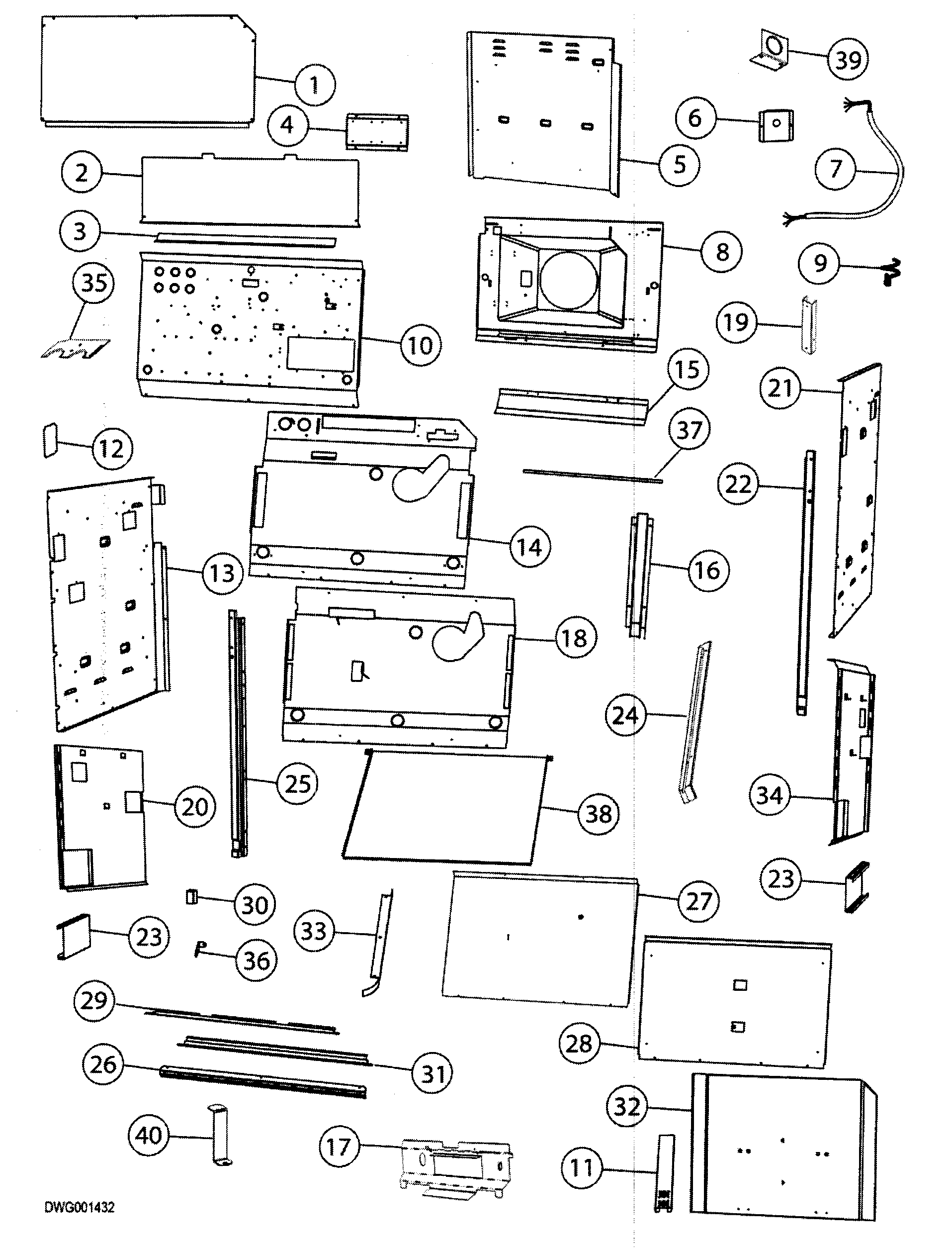 Fisher & Paykel OB30DDEPX1-88491A chassis diagram