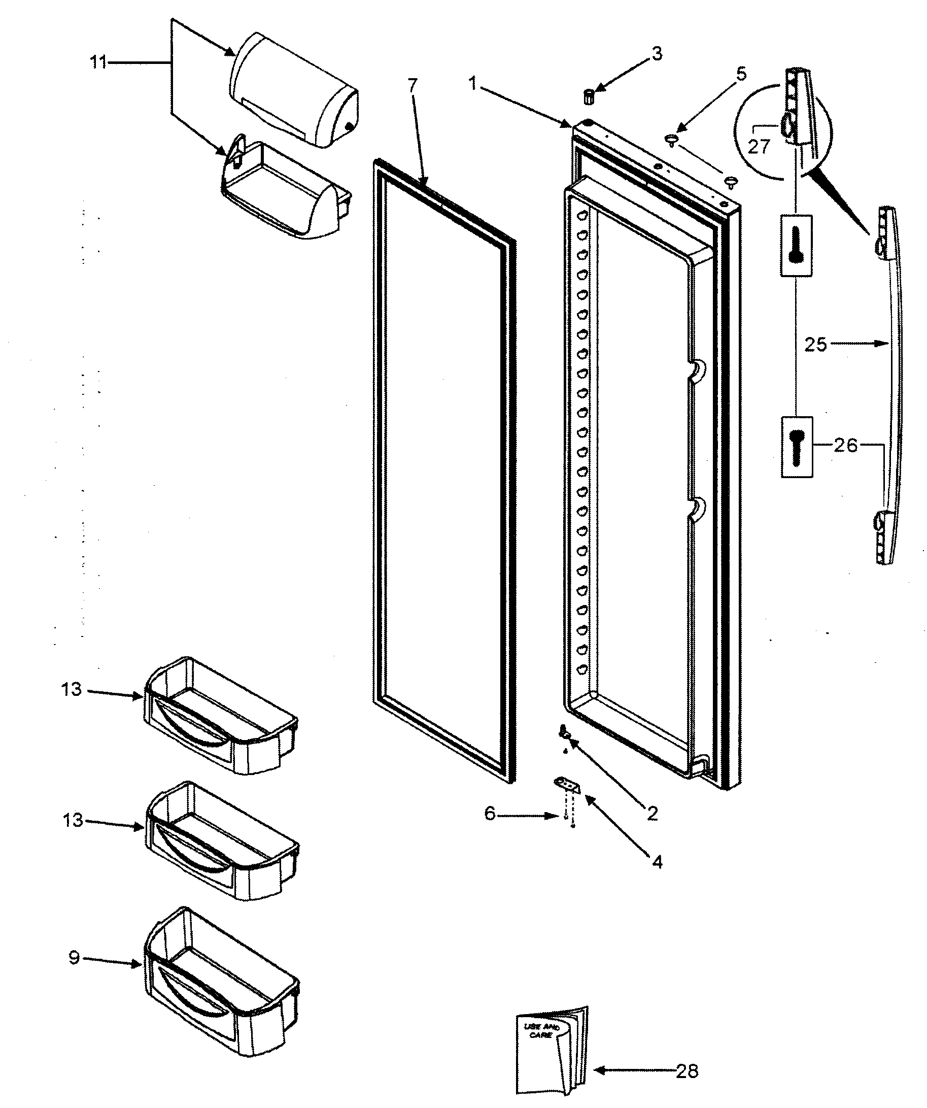 Fisher & Paykel RX256ET2W1-22618A right door diagram